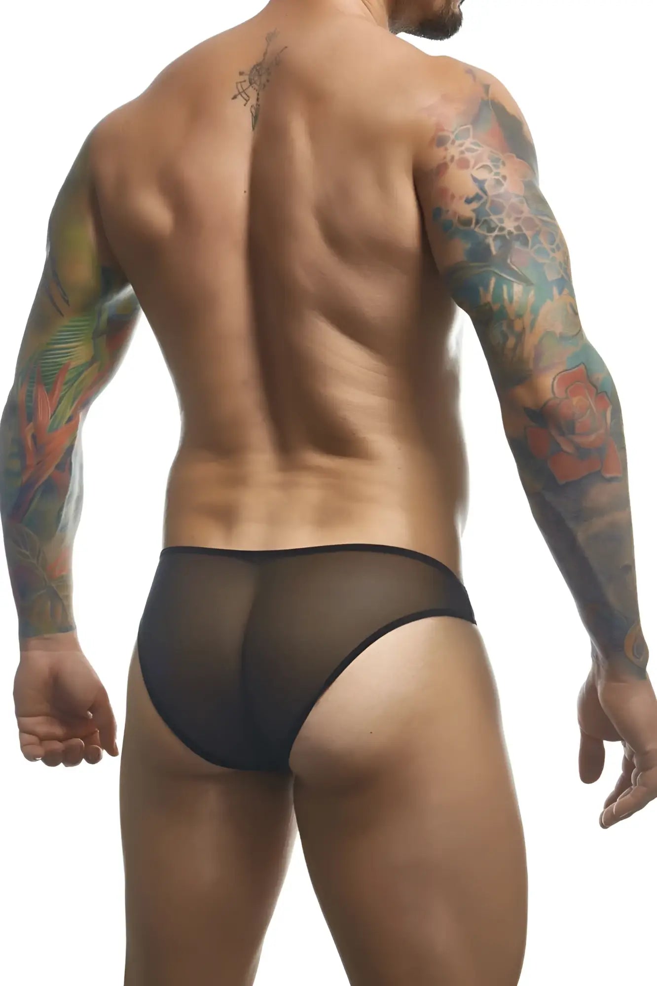 Black sheer mesh briefs justin simon xsj01 classic bikini style for comfortable everyday wear