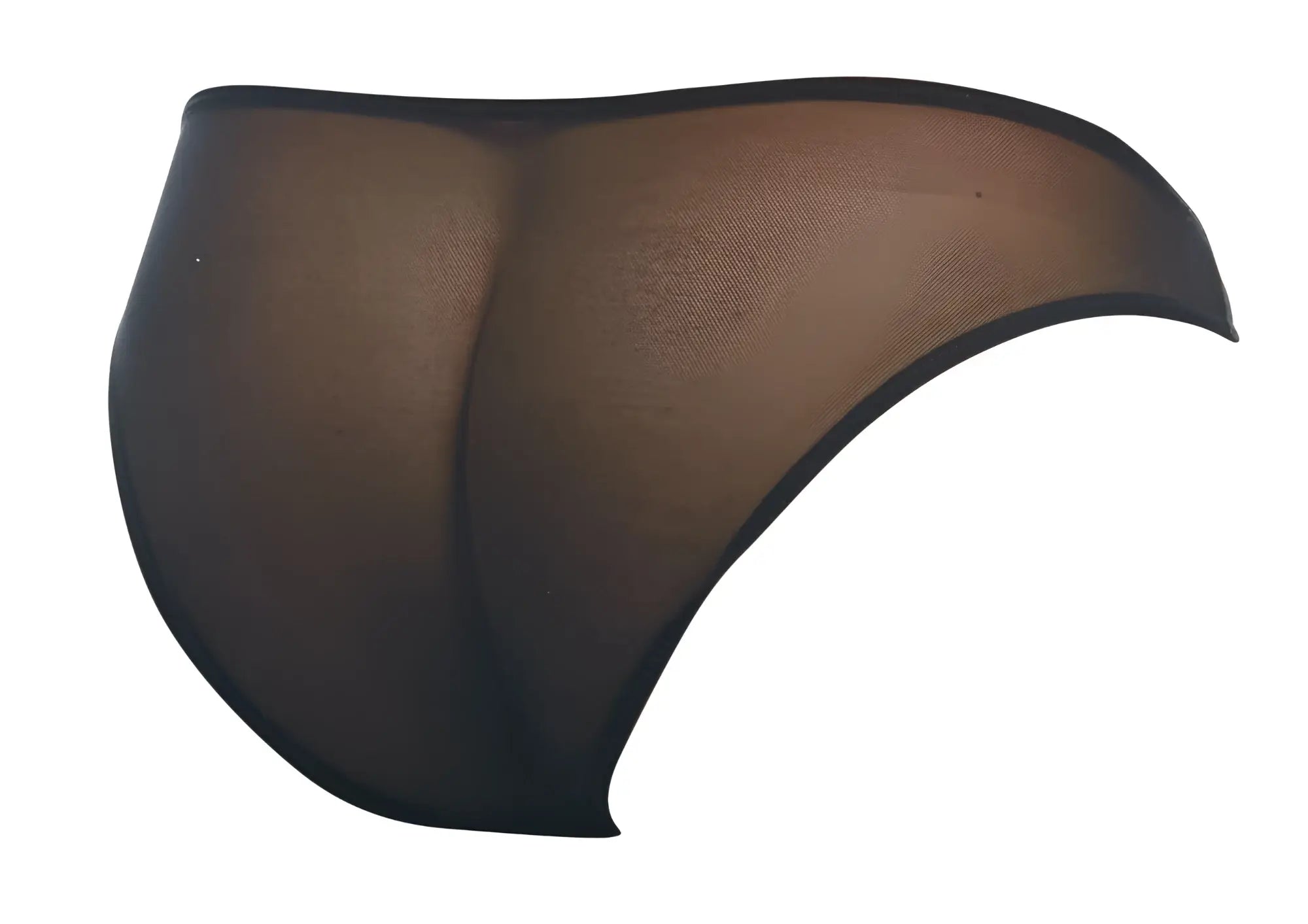 Justin simon xsj01 classic bikini black mesh briefs with sheer fabric and smooth opaque black trim along edges