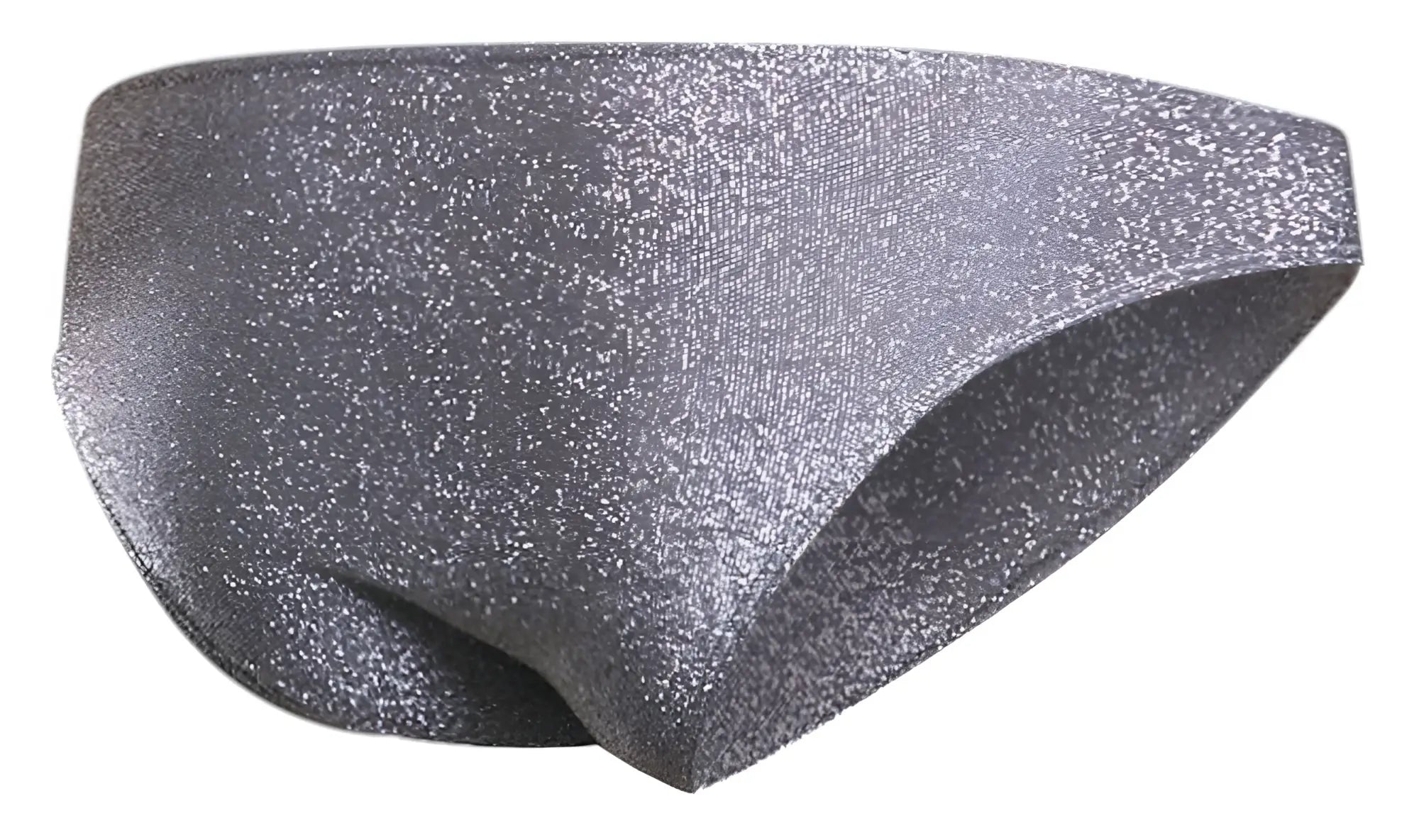 Shiny silver glitter swim trunks in lurex gray with a sleek form-fitting design by JUSTIN+SIMON XSJ01 classic bikini