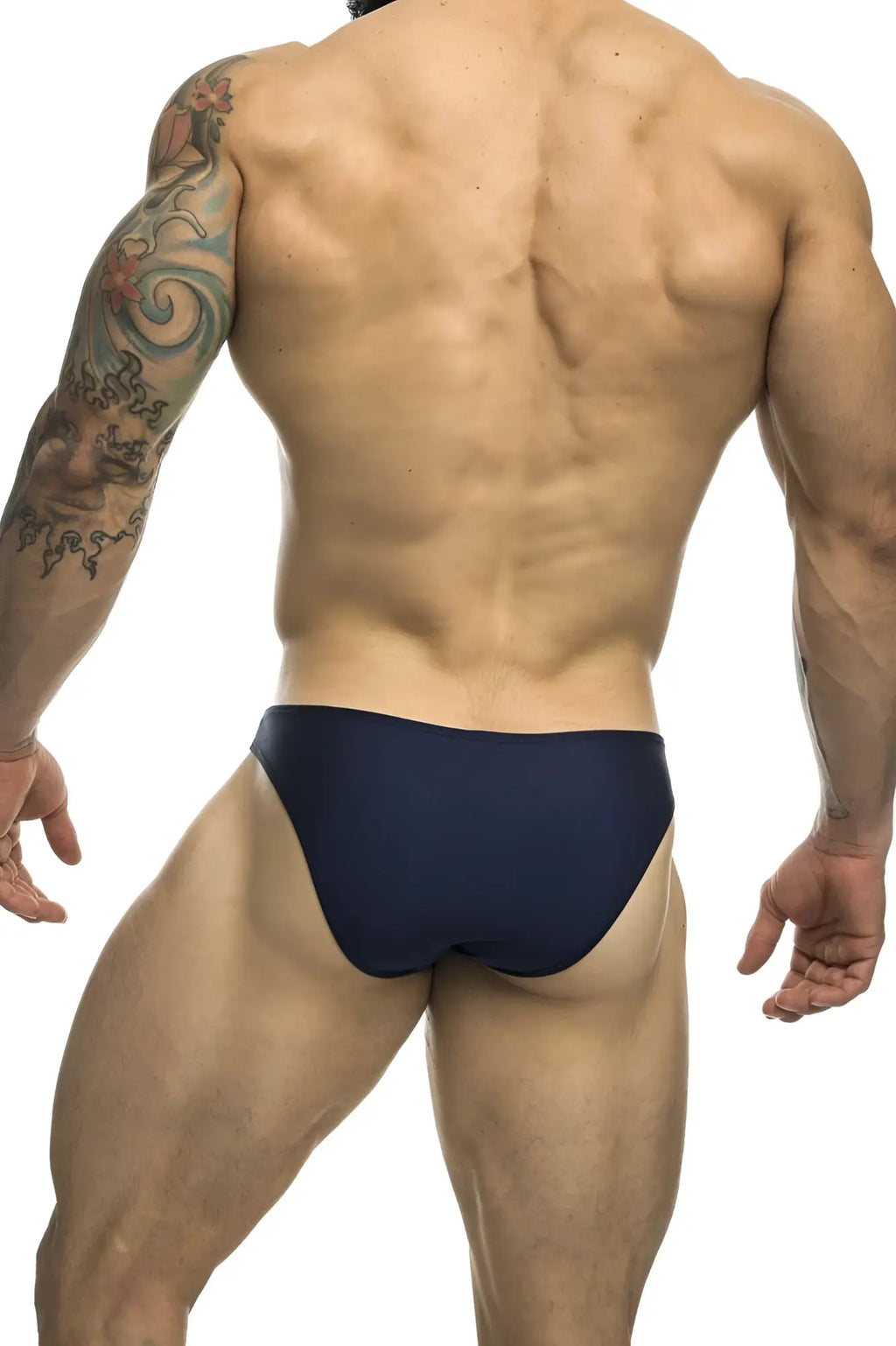 Navy blue classic bikini briefs by justin simon made from soft breathable fabric ideal for everyday comfort