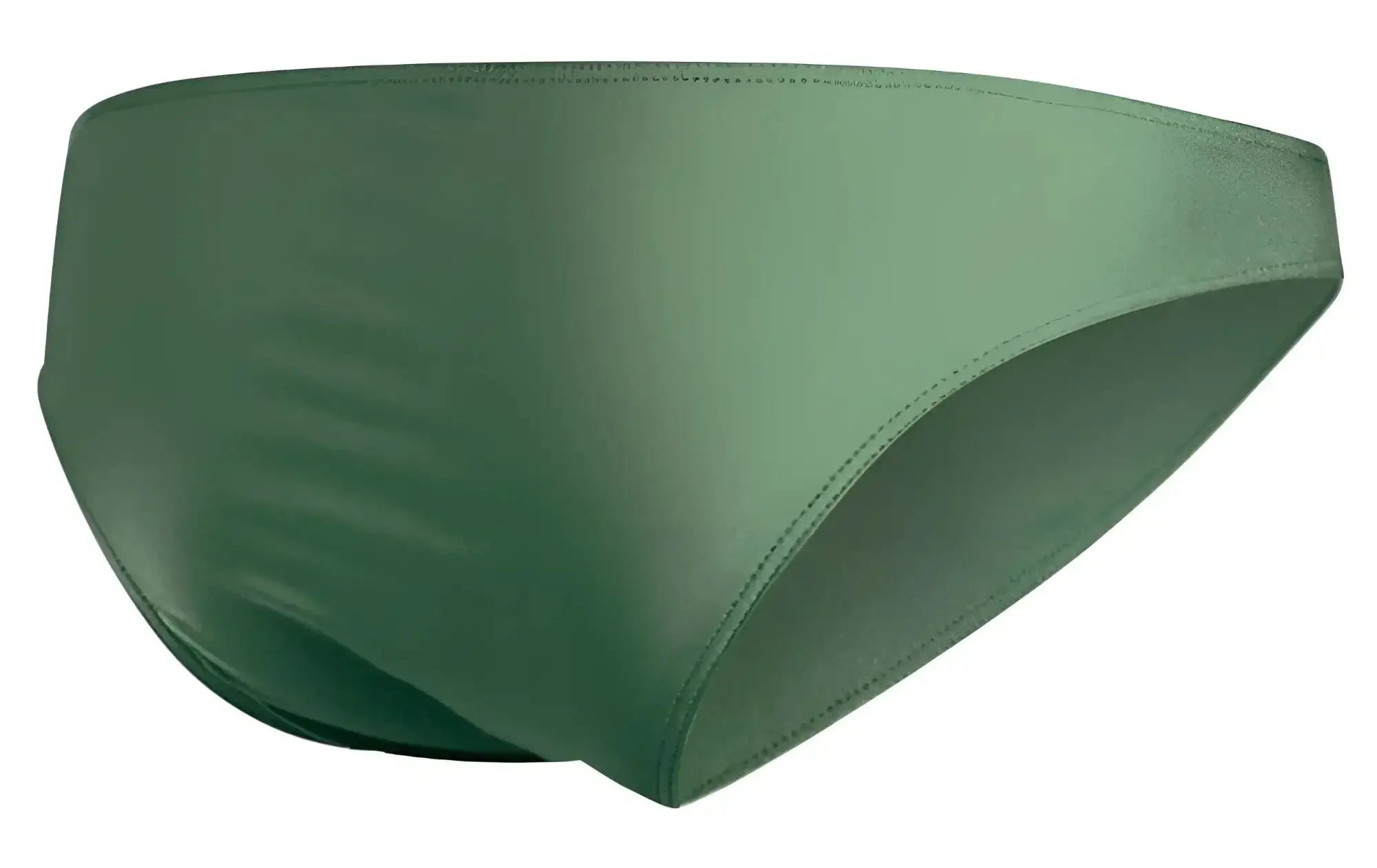 Justin simon XSJ01 classic bikini swim trunks in new green with sleek satin finish and subtle edge stitching