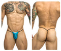 Justin simon xsj02 classic g-string bulge in bright blue thin black string with small white front label