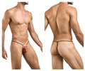Justin simon xsj02 classic g-string in ochre orange-red with black elastic waistband and small white front label