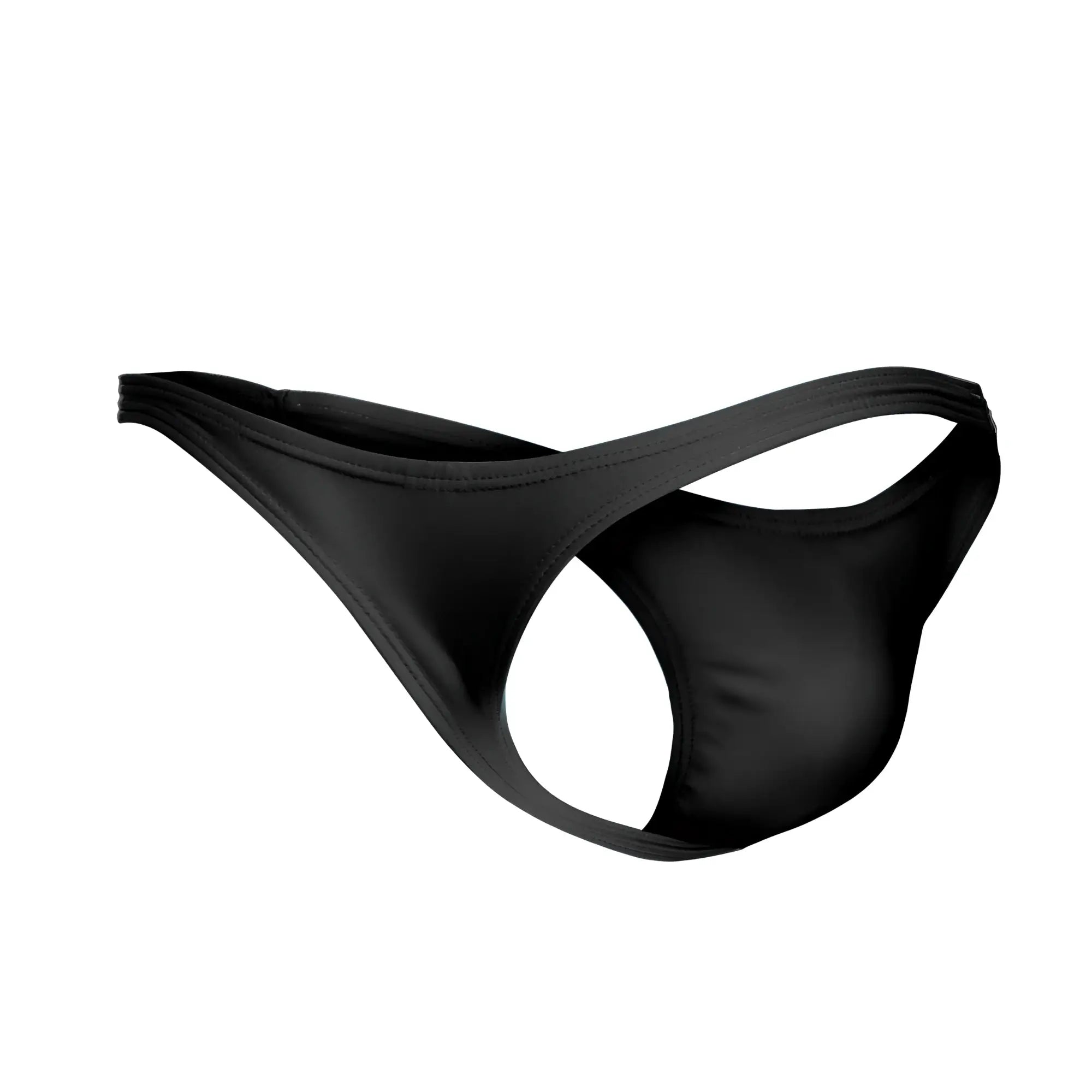 Black justin simon xsj03 classic thong made of smooth stretchy fabric with a sleek minimalist design