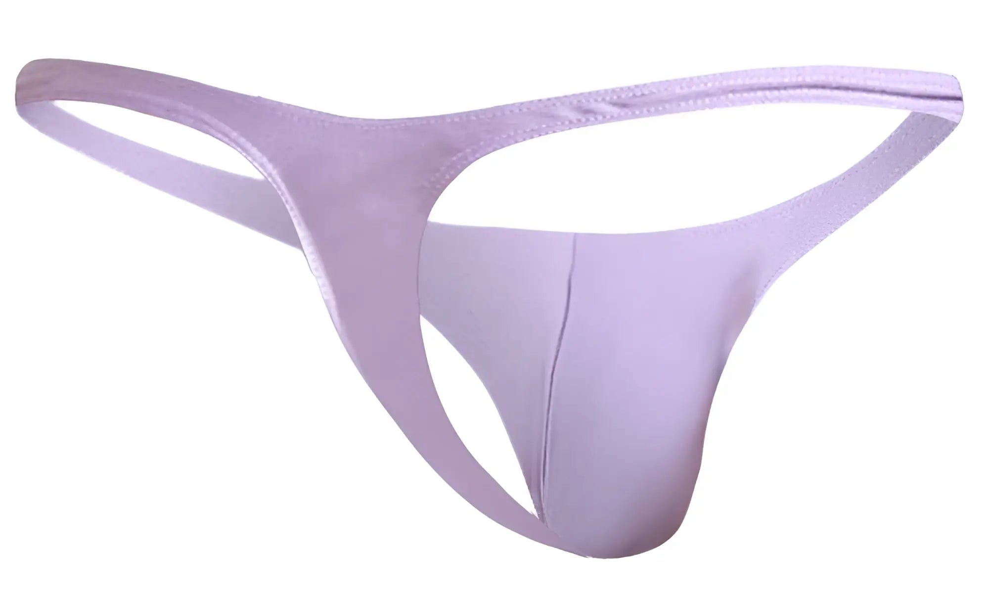 Lavender-colored justin simon xsj03 classic thong made of smooth stretchy fabric with thin straps and minimalist design