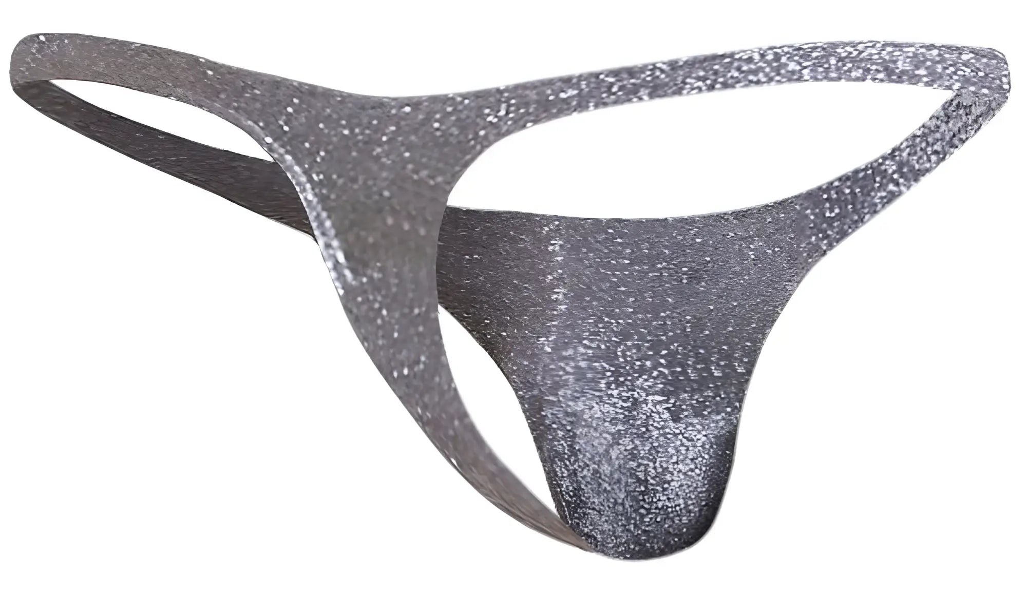 Silver glitter thong with sleek form-fitting design in lurex gray from JUSTIN+SIMON XSJ03 classic thongs collection