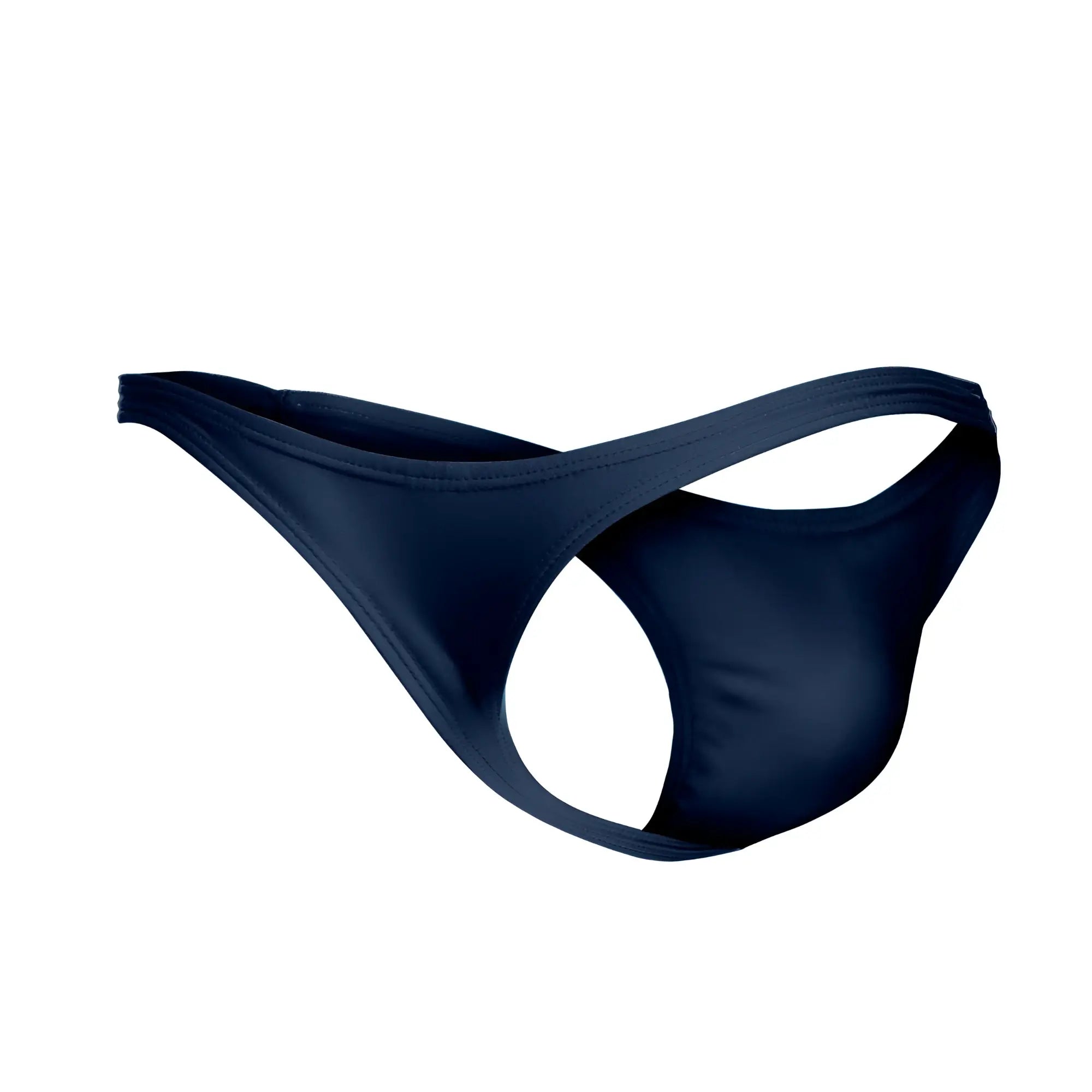 Navy blue justin simon xsj03 classic thong made of smooth stretchy fabric with sleek minimalist design front view