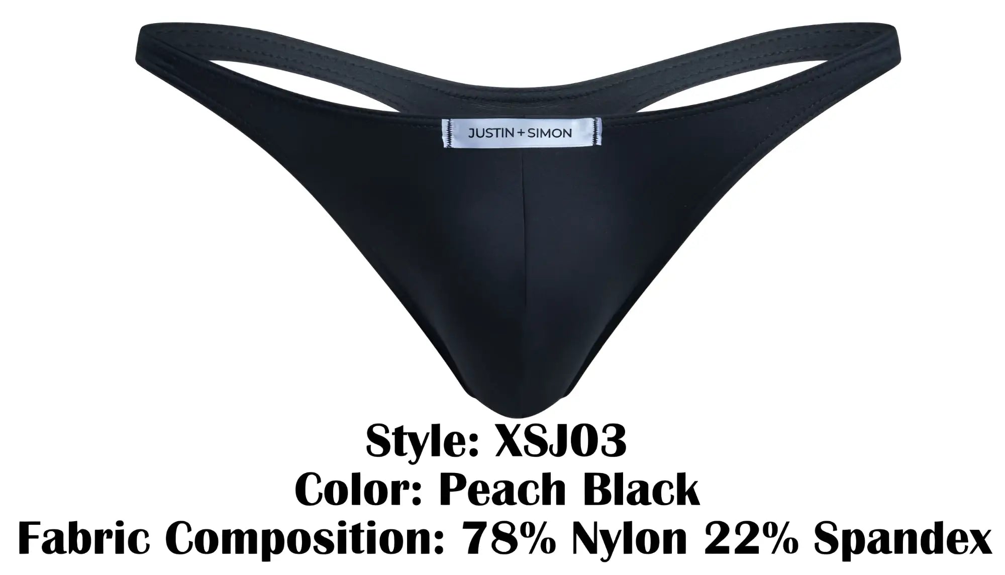 Black peach black thong by justin + simon style xsj03 featuring classic design and comfortable fit in peach black color
