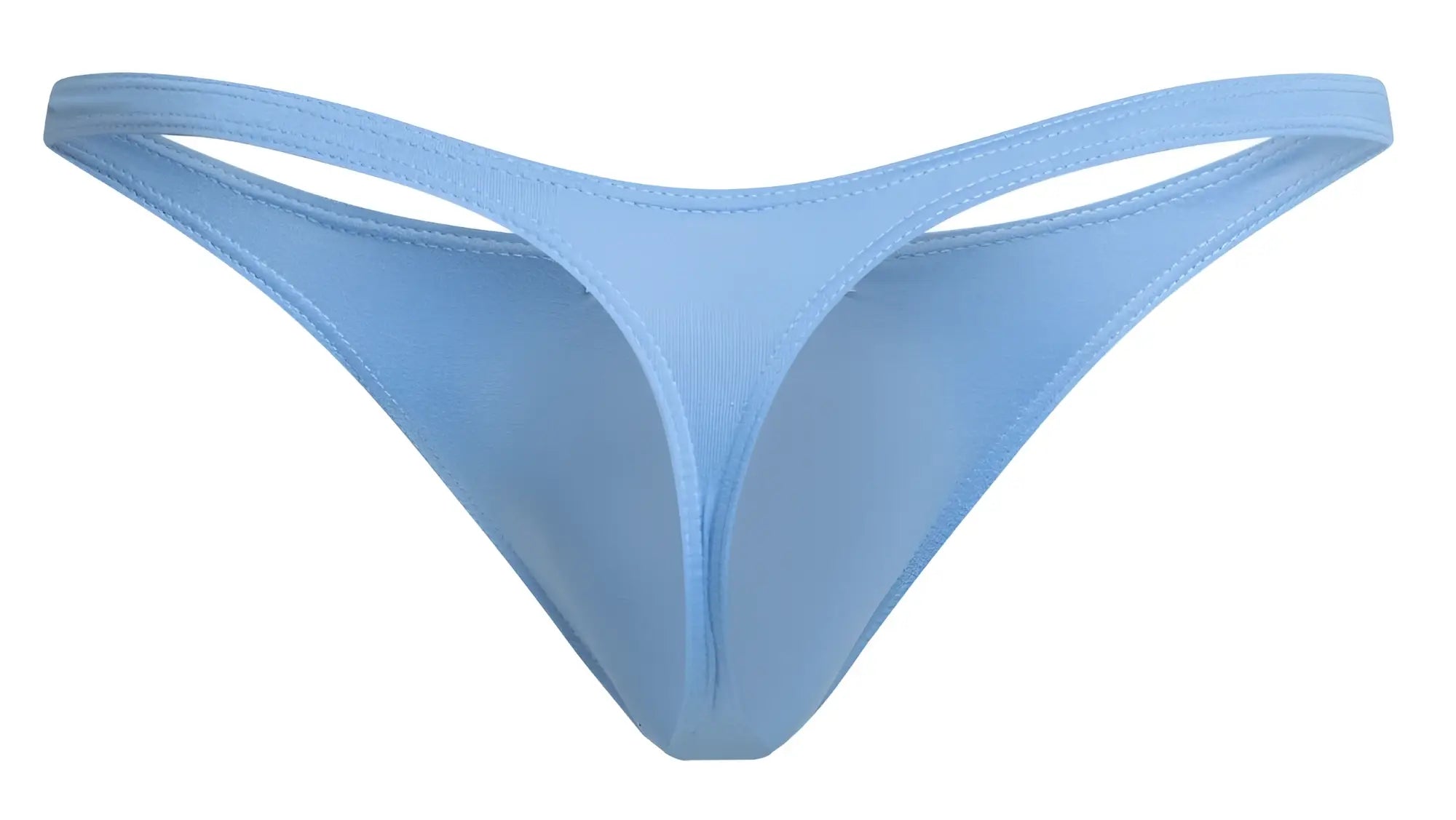 Light blue JUSTIN SIMON XSJ03 classic thong made of smooth stretchy fabric with minimalist design and fine stitching