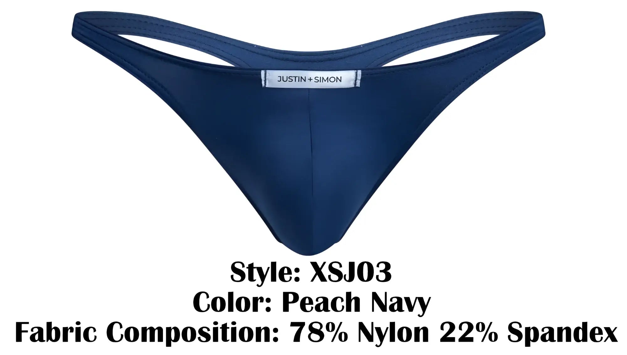 Navy blue and peach classic thong by justin simon style xsj03 made from soft material for comfortable wear