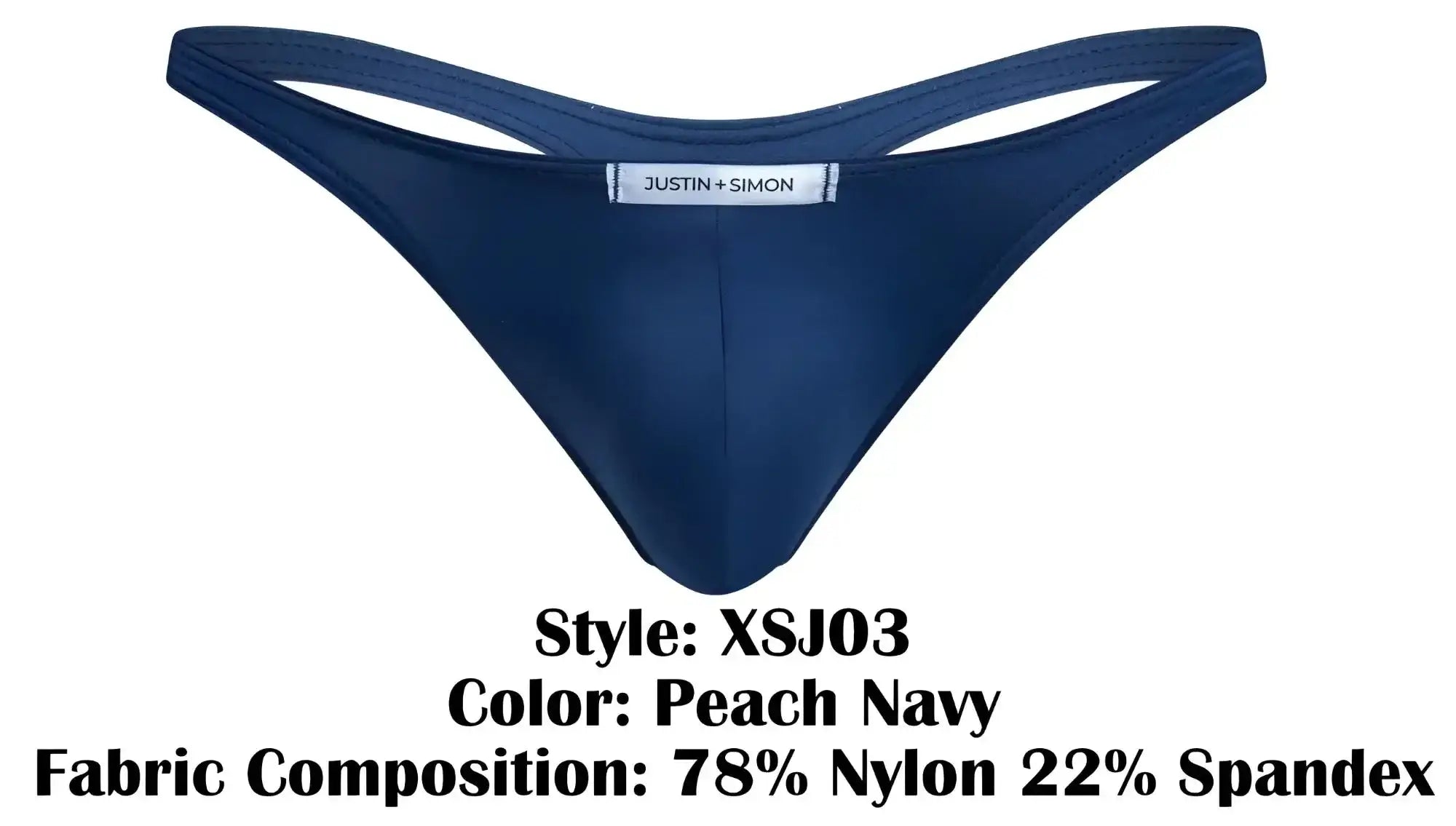 Navy blue and peach classic thong by justin simon style xsj03 made from soft material for comfortable wear