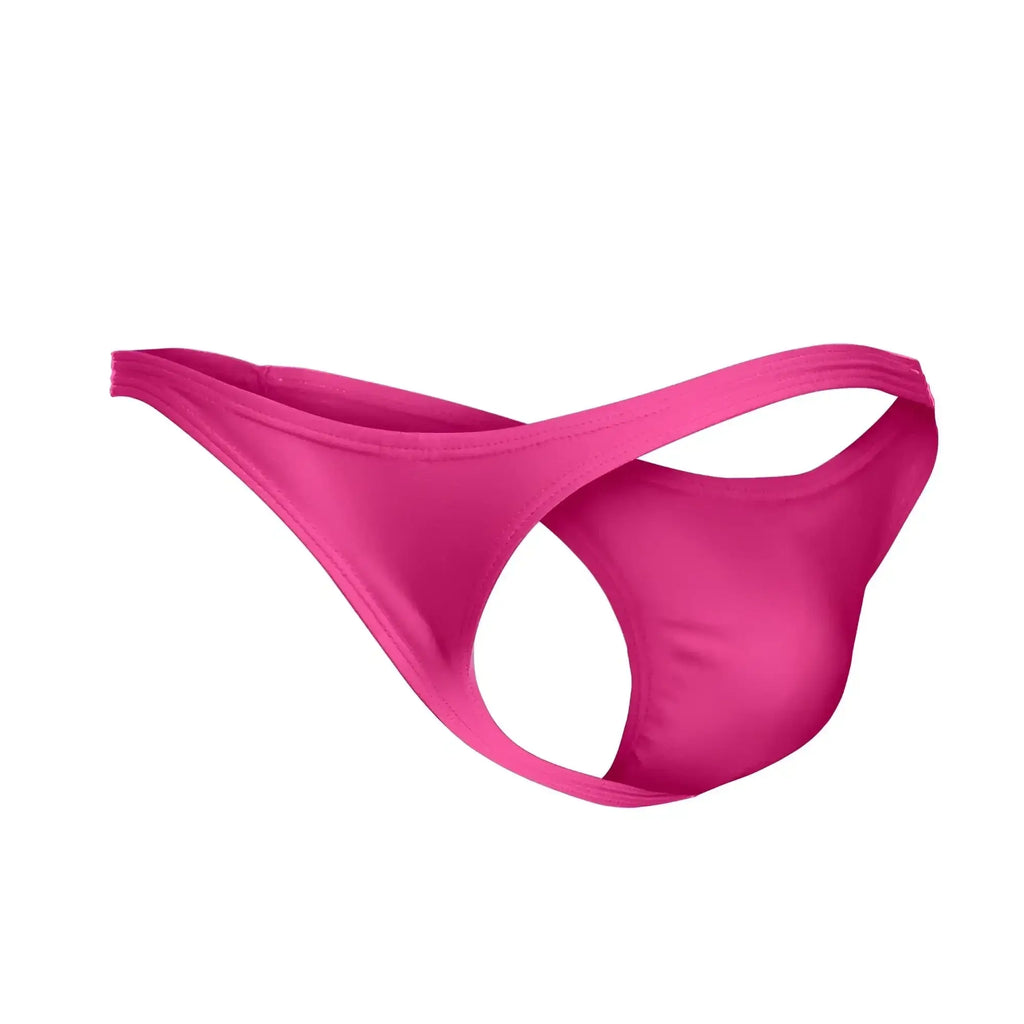 Justin Simon XSJ03 classic thong in vibrant pink made of stretchy fabric with a seamless minimalist design