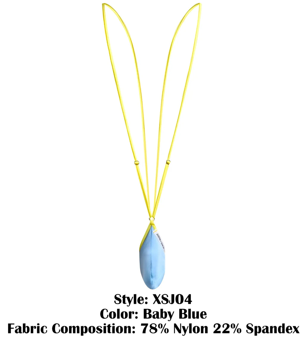 Justin simon xsj04 sling color baby blue teardrop pendant necklace with vibrant yellow cord in baby blue and yellow