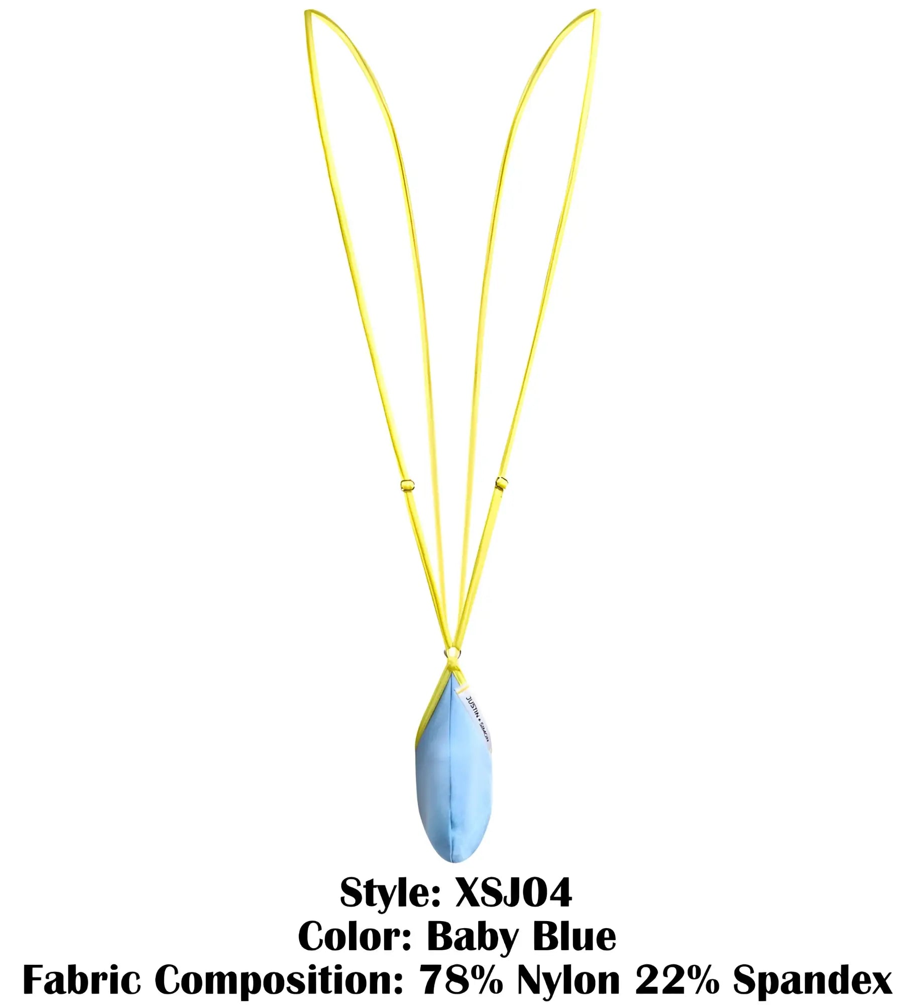 Justin simon xsj04 sling color baby blue teardrop pendant necklace with vibrant yellow cord in baby blue and yellow