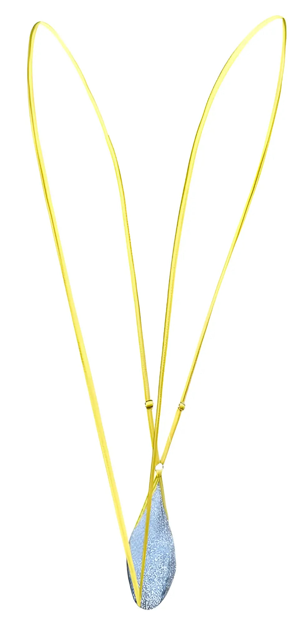 A delicate gold-toned necklace with a blue glitter teardrop pendant from JUSTIN SIMON XSJ04 Sling Color Lurex Blue