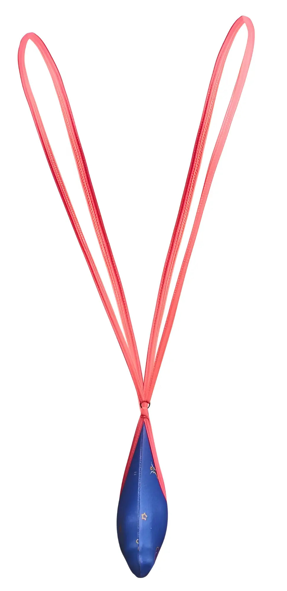 Justin simon xsj04 sling color party necklace with vibrant pink cord and glossy blue teardrop pendant with gold accents