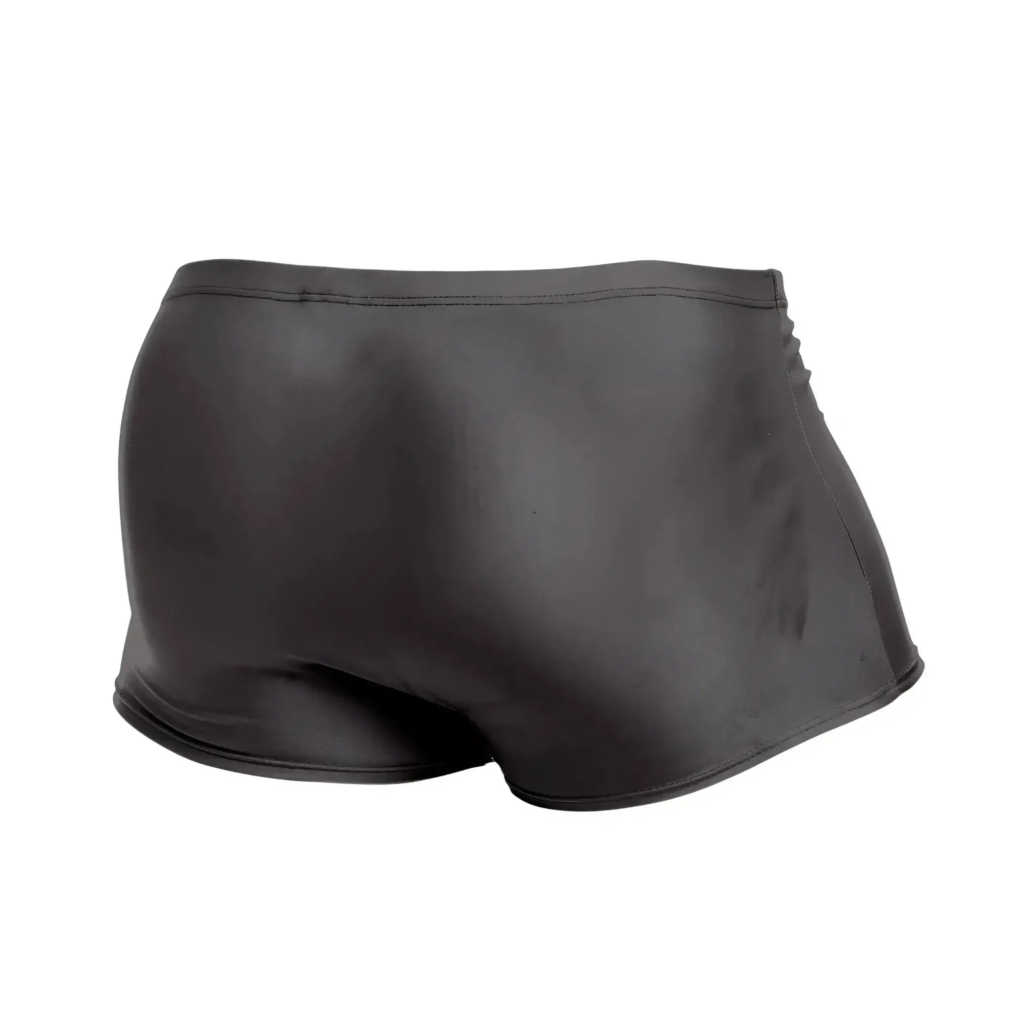 Justin+Simon XSJ08 classic trunks in gray with a shiny, smooth, form-fitting finish for swimwear use