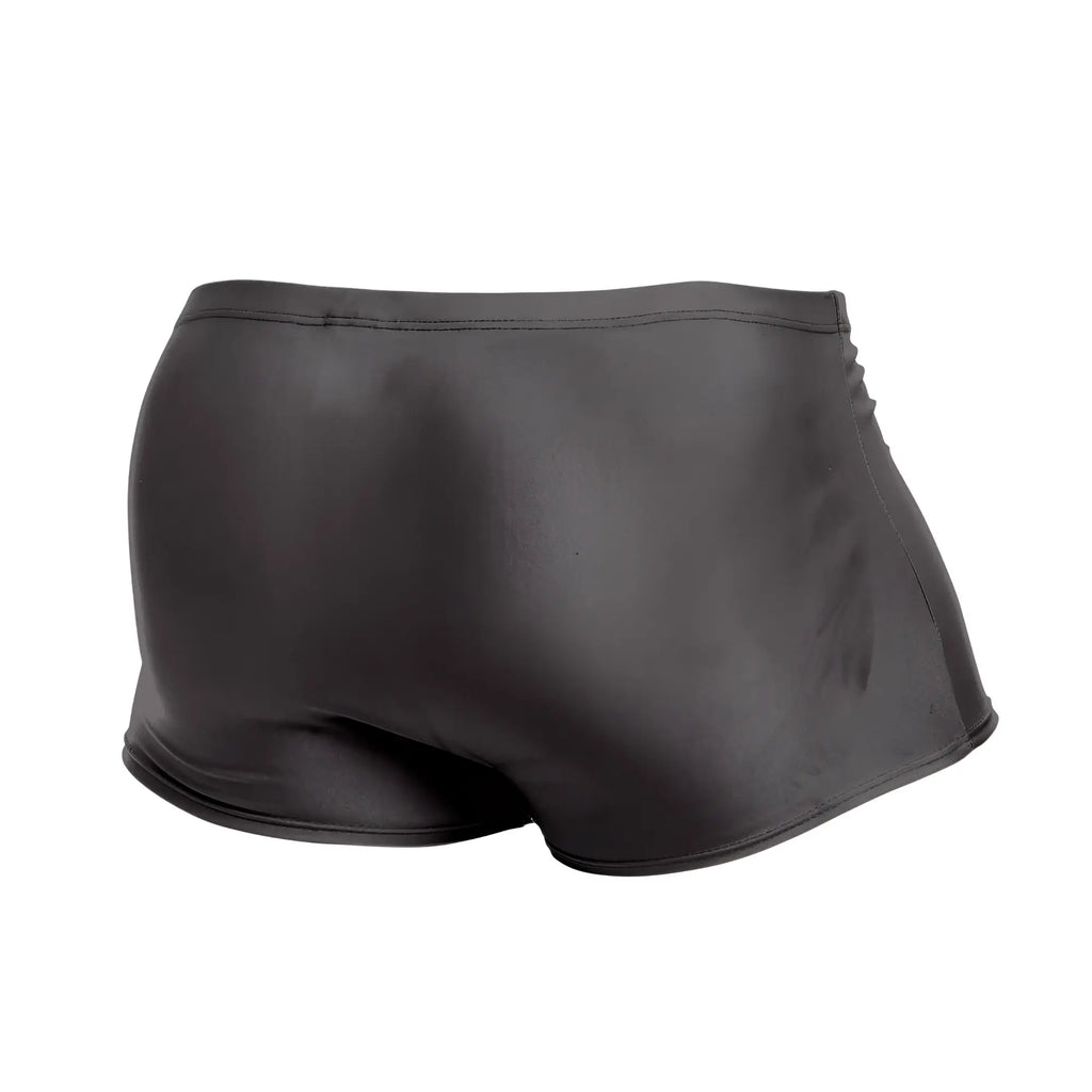 Justin+Simon XSJ08 classic trunks in gray with a shiny, smooth, form-fitting finish for swimwear use