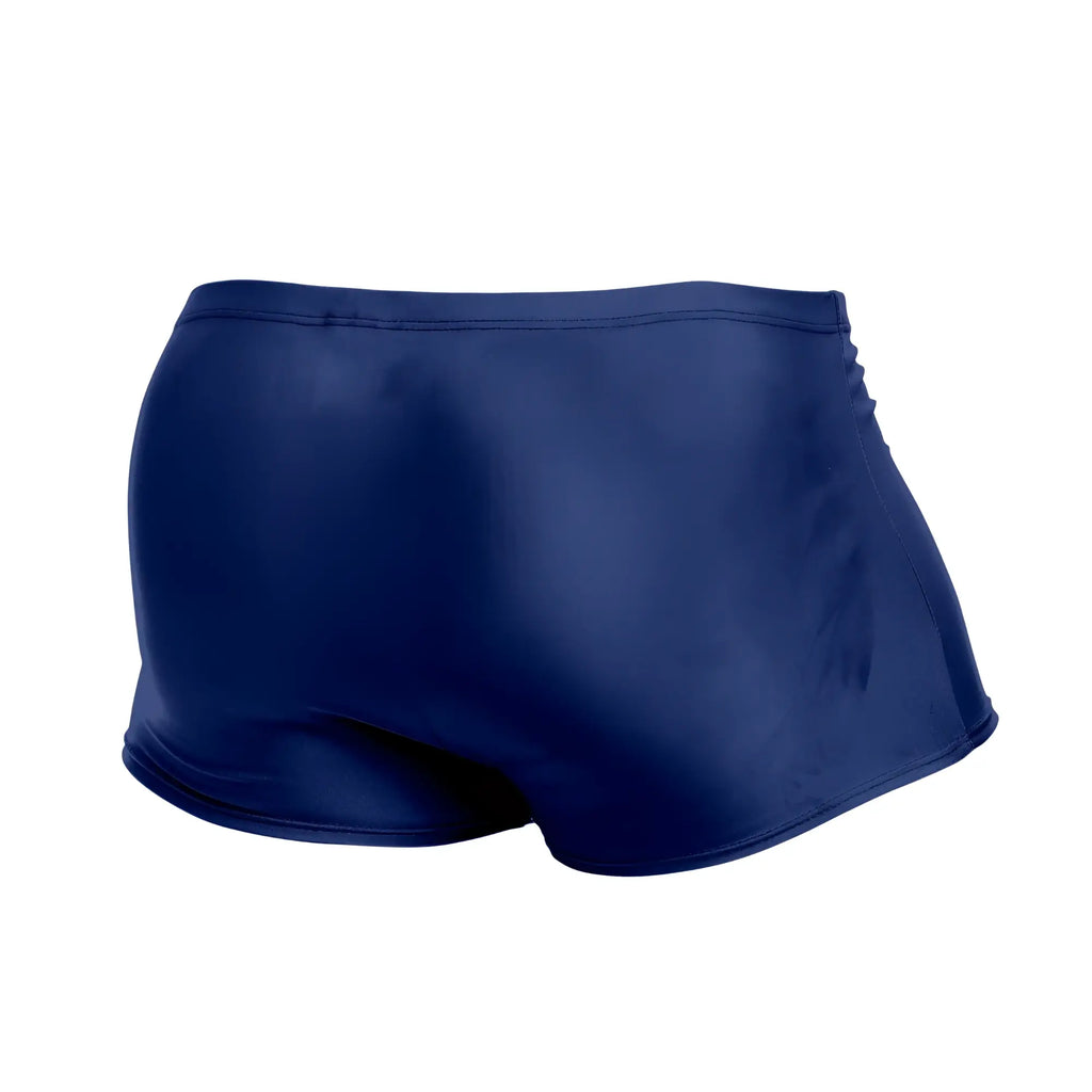 Justin and simon xsj08 classic trunks in royal blue with smooth shiny navy blue fabric perfect for swimming