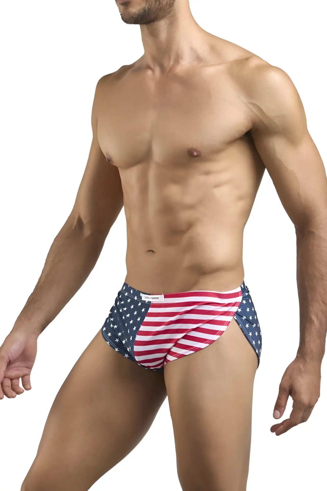 Justin simon xsj09 running shorts with american flag pattern in red white and blue for active use
