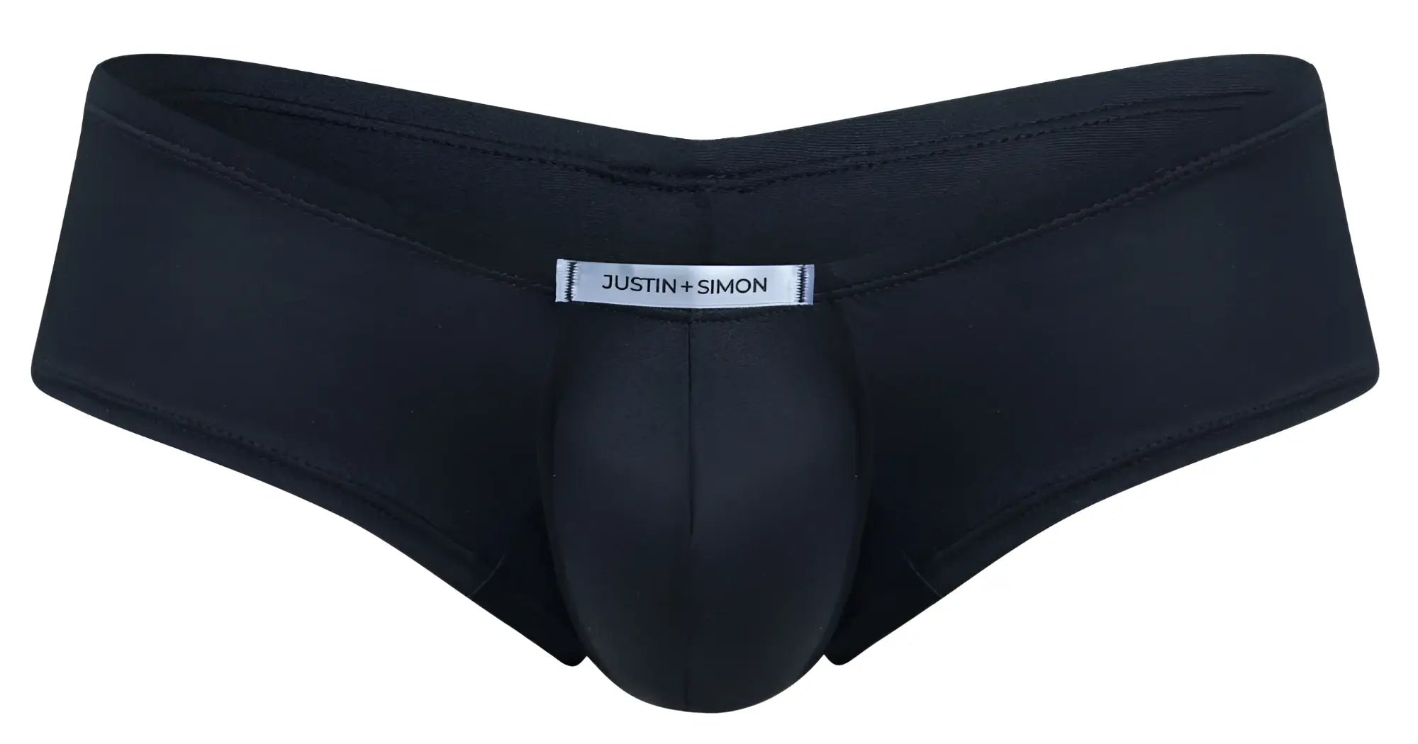 Black justin simon xsj13 cheeky bulge boxer briefs with smooth form fitting design and reinforced stitching