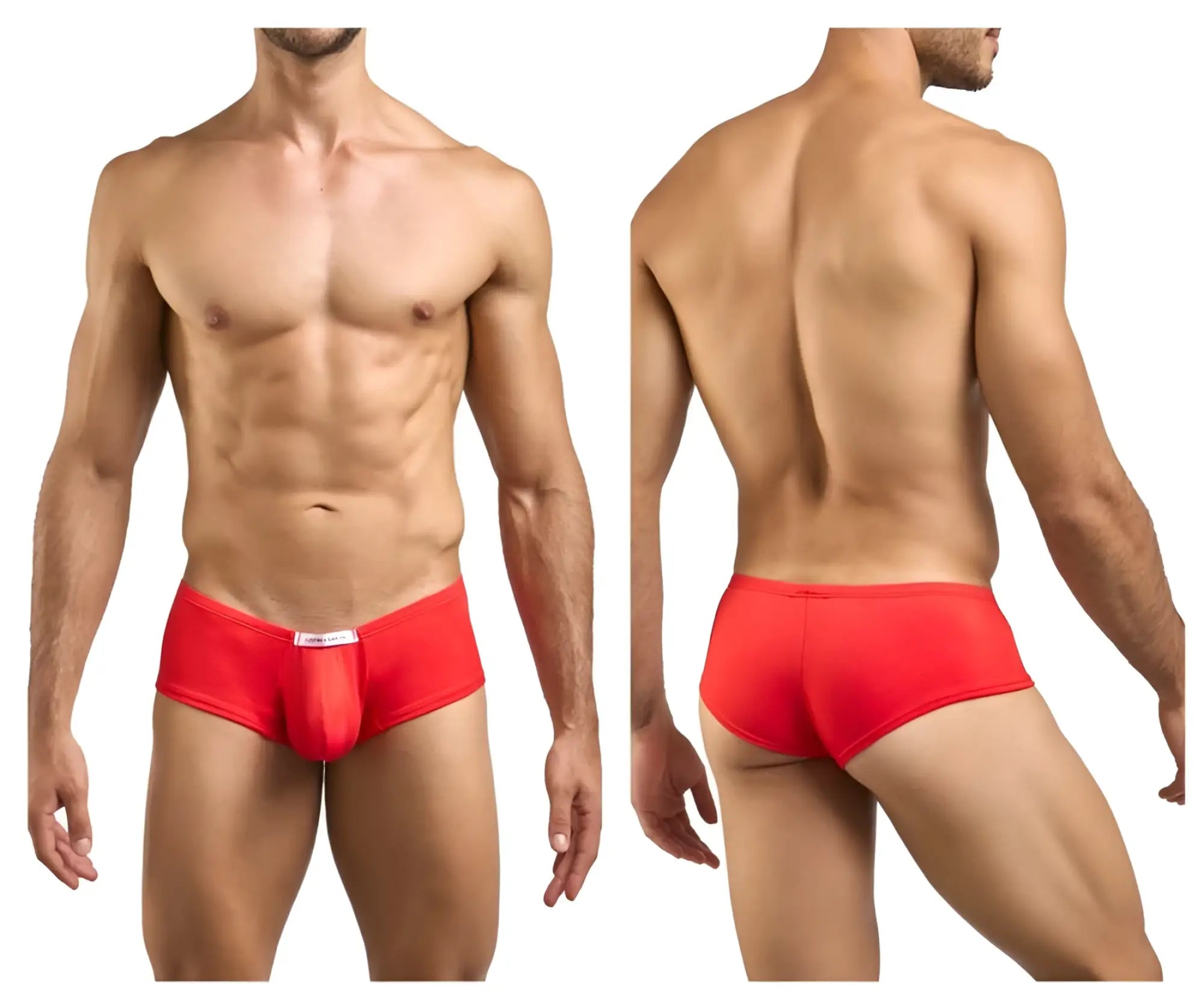 Red men’s briefs justinsimon xsj13 cheeky bulge boxer in peach red with snug fit and elastic waistband
