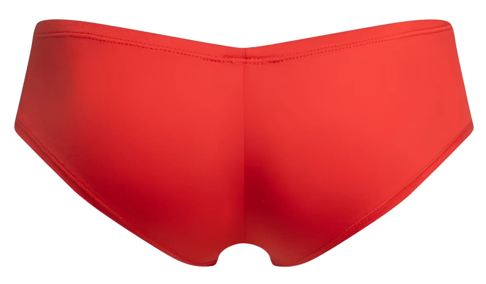 Red smooth-textured bikini bottom with a simple seamless design from JUSTIN+SIMON XSJ13 cheeky bulge boxer peach red