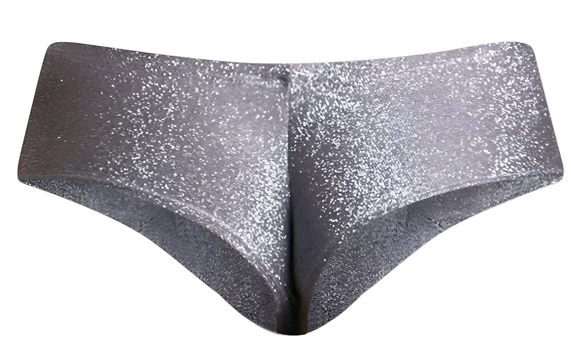 Justin Simon XSJ22 cheek briefs in shiny silver lurex gray with glittery, sleek, form-fitting design for stylish wear