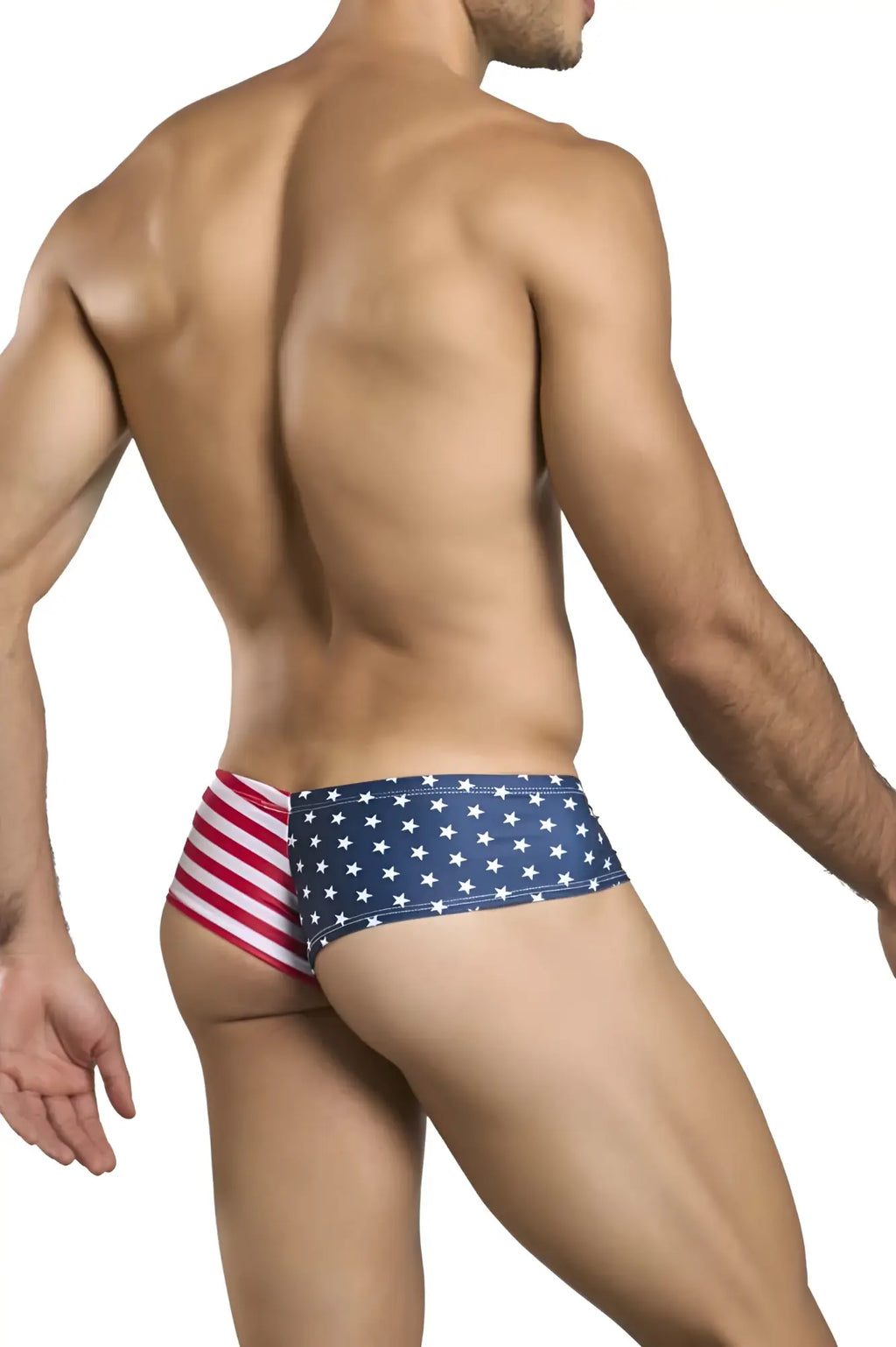 Justin simon xsj22 cheek briefs in red white and blue usa flag colors with patriotic american flag design