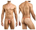 Justin simon xsjbu02 bulge thong in ochre with a supportive pouch and small white label at the front