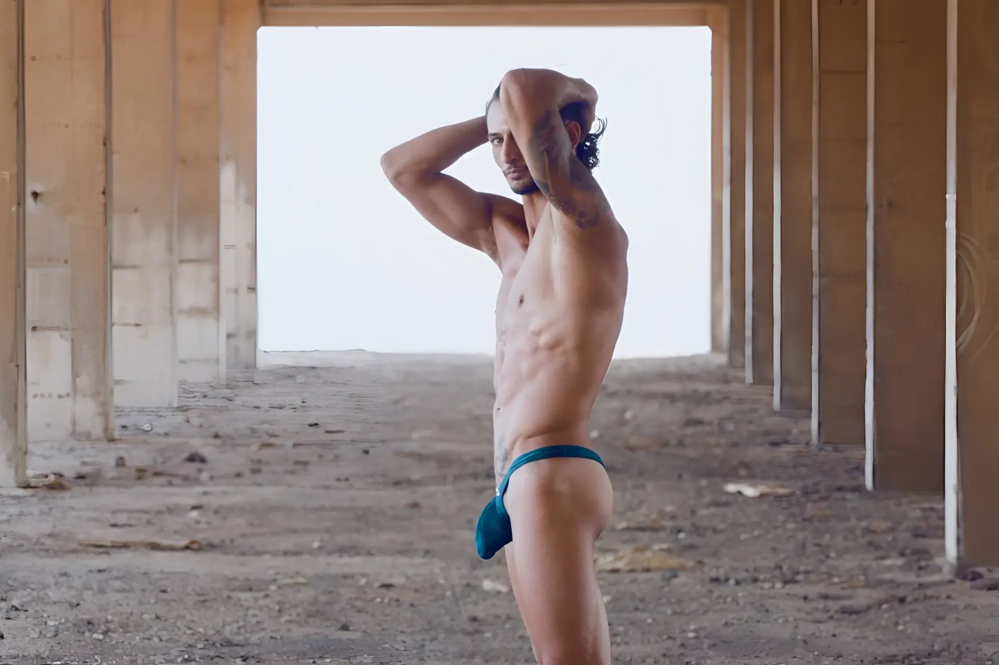 Teal blue jockstrap from justin simon xsjbu02 bulge thongs in opal green designed for supportive comfort