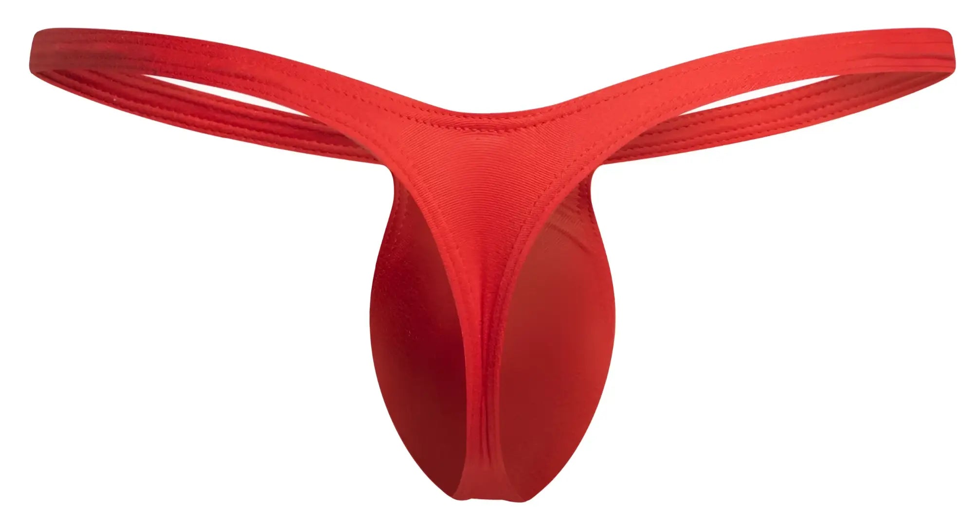 Red justin simon xsjbu02 bulge thong made of stretchy fabric with seamless smooth form-fitting design in peach red