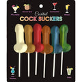 Colorful translucent cocktail-themed lollipop sticks in white gold red orange blue and green by kheper games