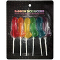 Kheper games rainbow dick suckers 6 pc rainbow-colored lollipop-shaped candy in clear plastic with white sticks