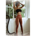 Red micro fishnet tights with matching waistband from killer legs scarlet voltage one size