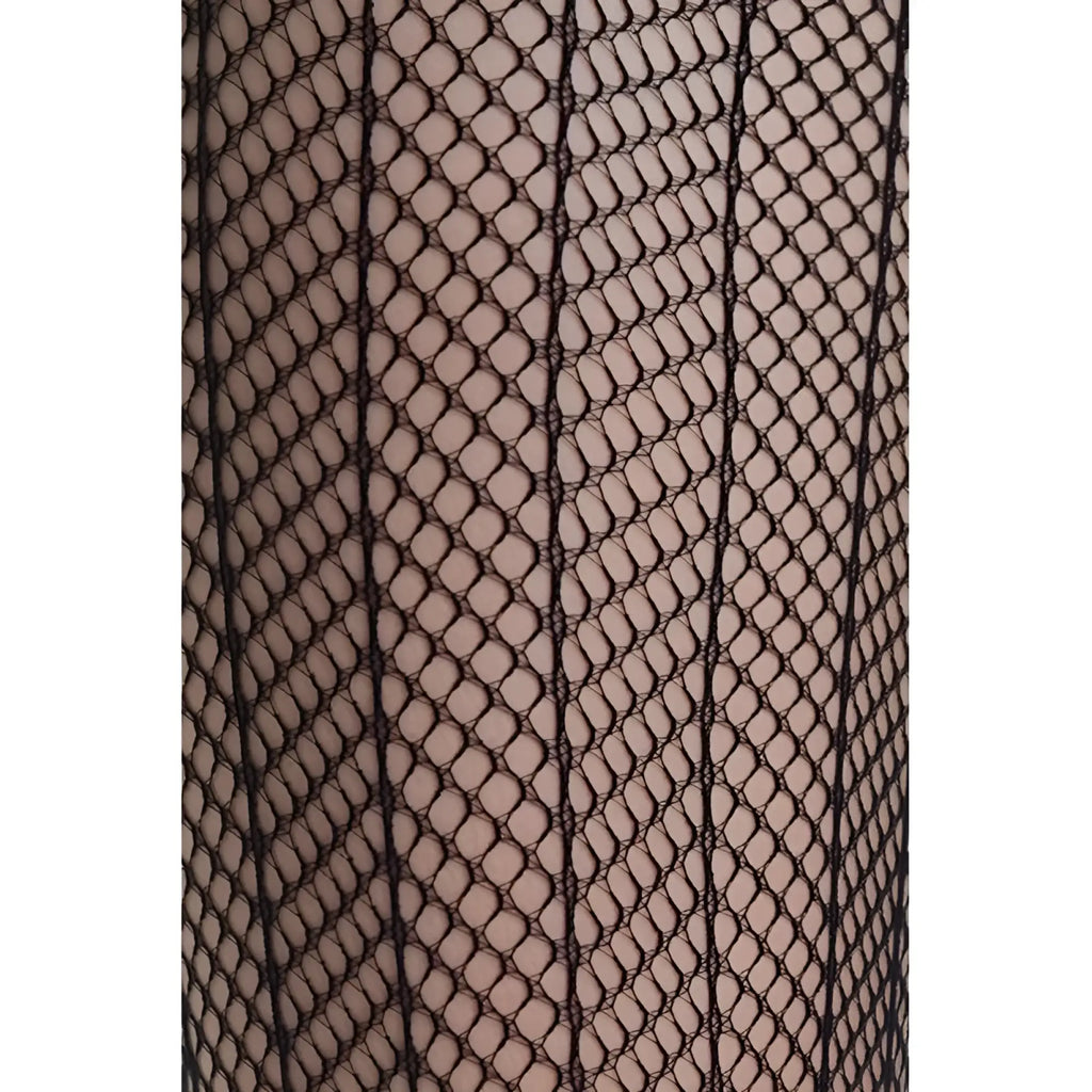 Black fishnet stockings with delicate diamond-patterned mesh design killer legs sensual arrow mesh tights black one size