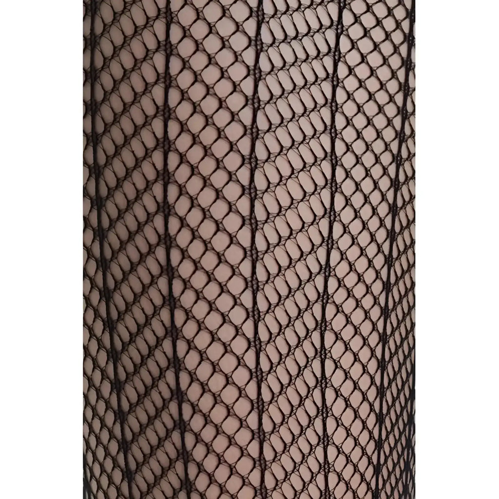 Black fishnet stockings with delicate diamond-patterned mesh design killer legs sensual arrow mesh tights black one size