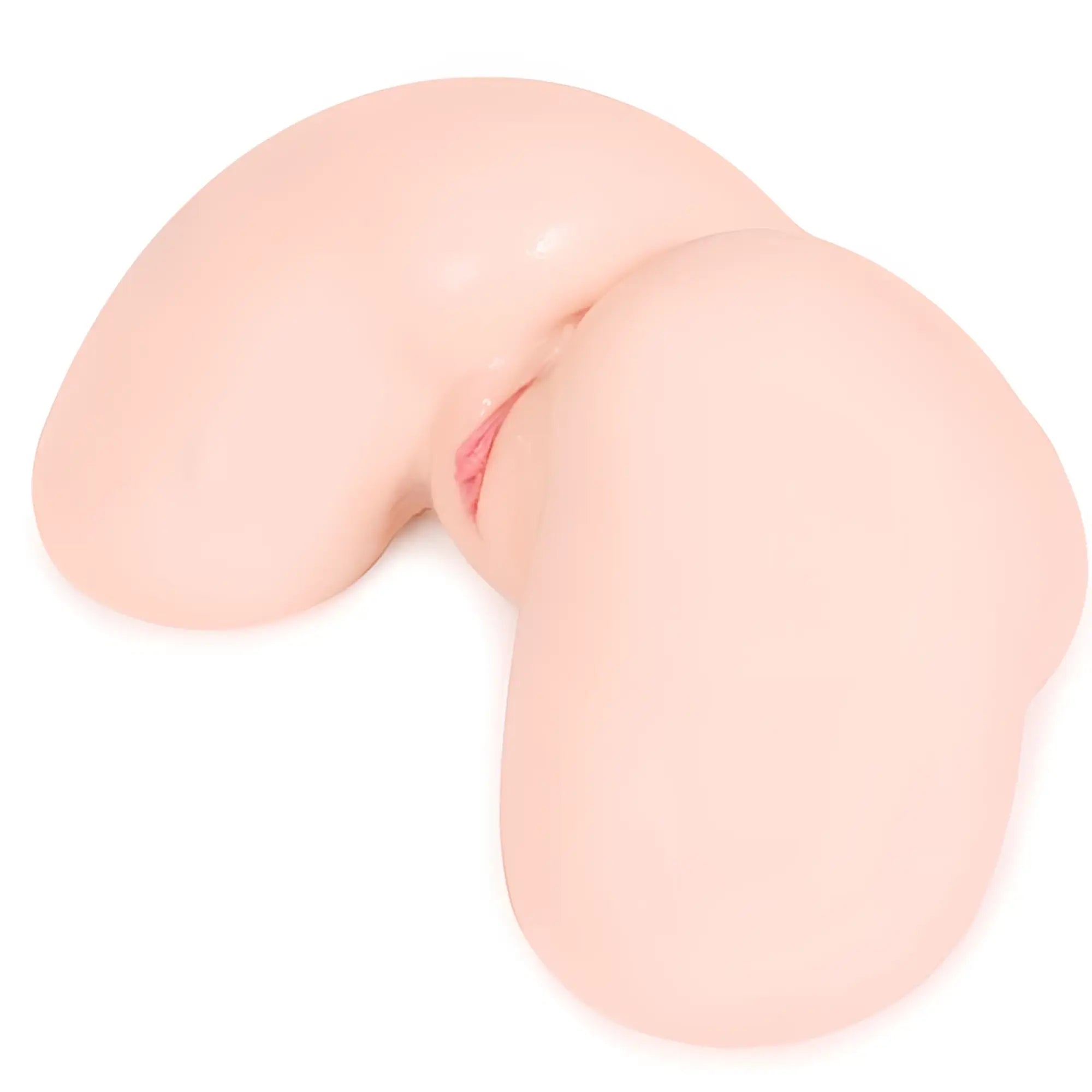 Pink silicone kokos hanna onahole 2 butt 1:1 vaginal and anal torso with smooth glossy finish and red base detailing