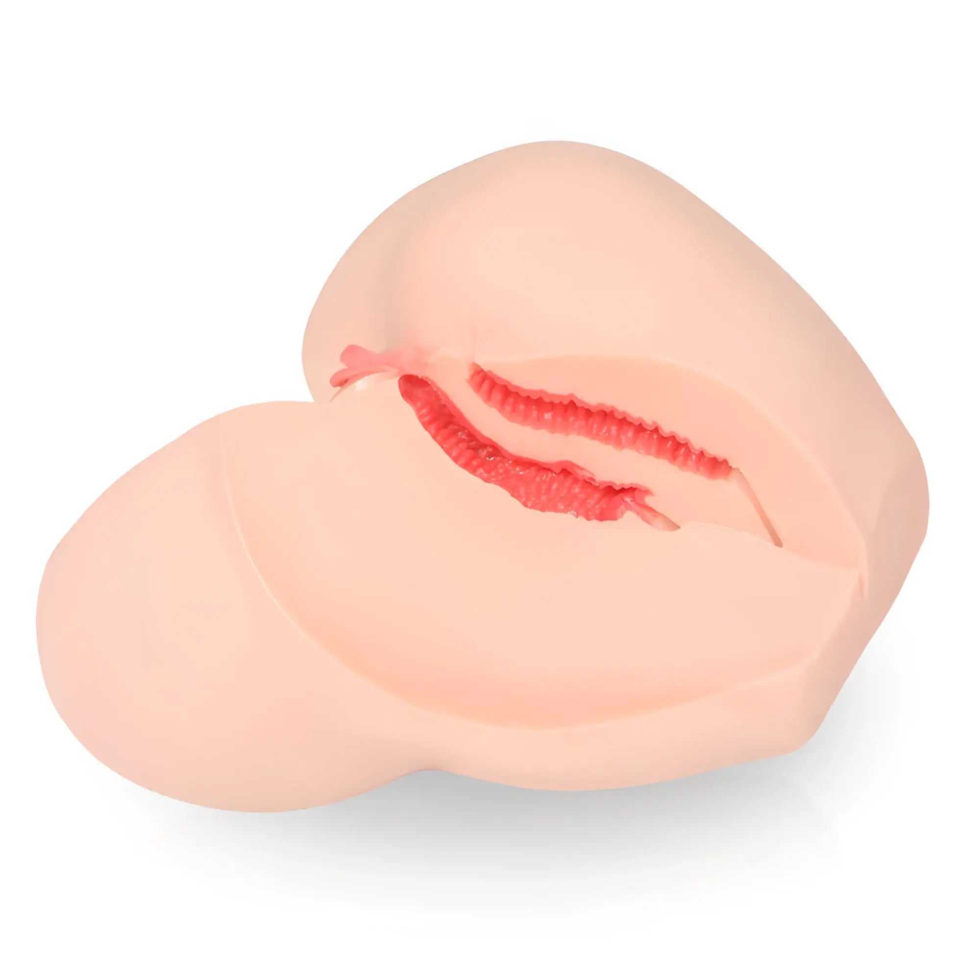Pink silicone lips with red inner lining on kokos maria onahole 3 butt 1:1 vaginal and anal torso backside