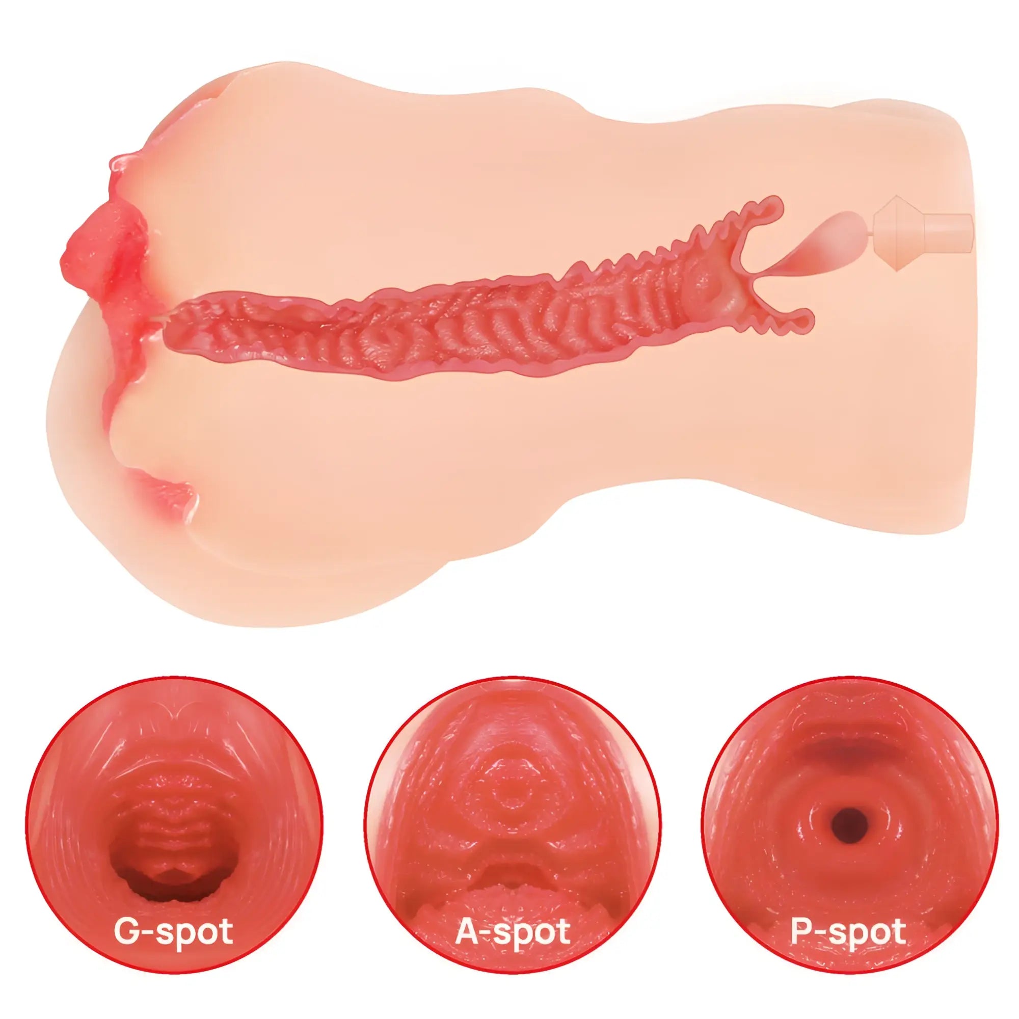 Pink silicone anal plug with textured ridges and three stimulation zones for kokos maria onahole 3 masturbator
