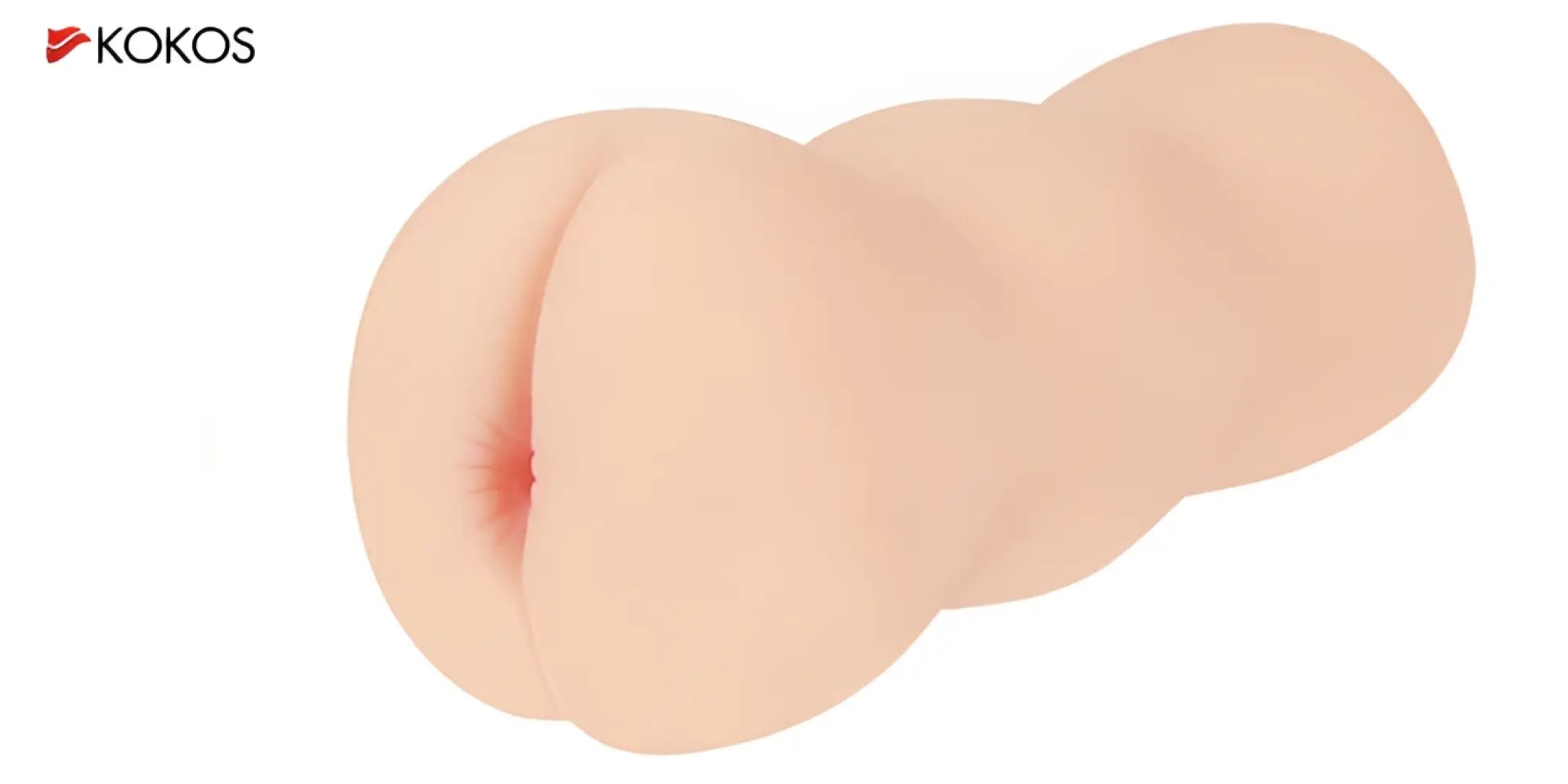Beige silicone Kokos masturbator anal plug with realistic smooth texture and naturalistic contours for anal use
