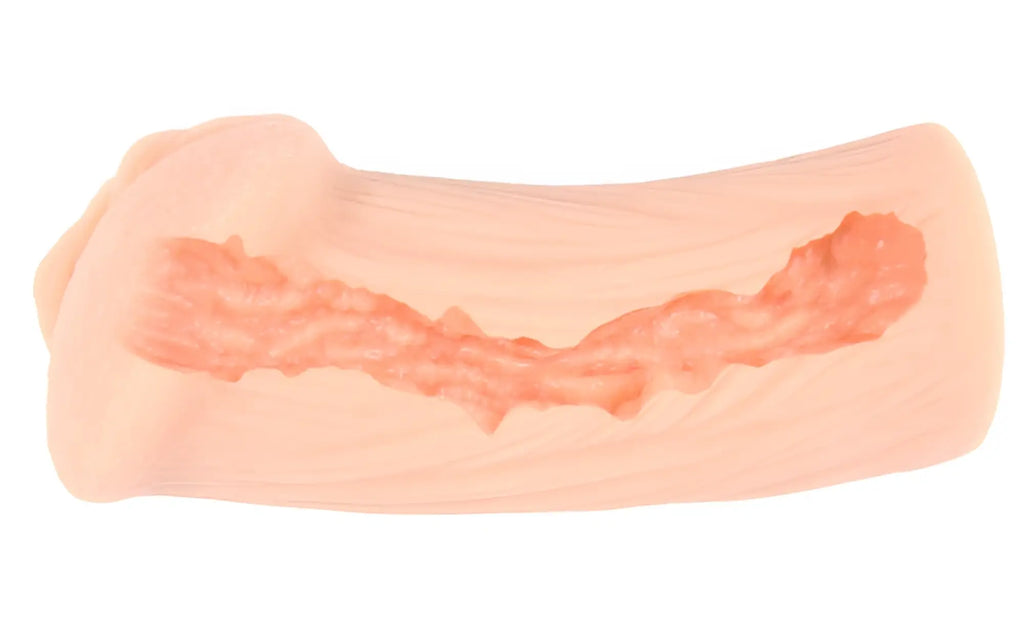 Pink silicone Kokos Masturbator Elegance 1 toy with textured bacon-like design for enhanced stimulation