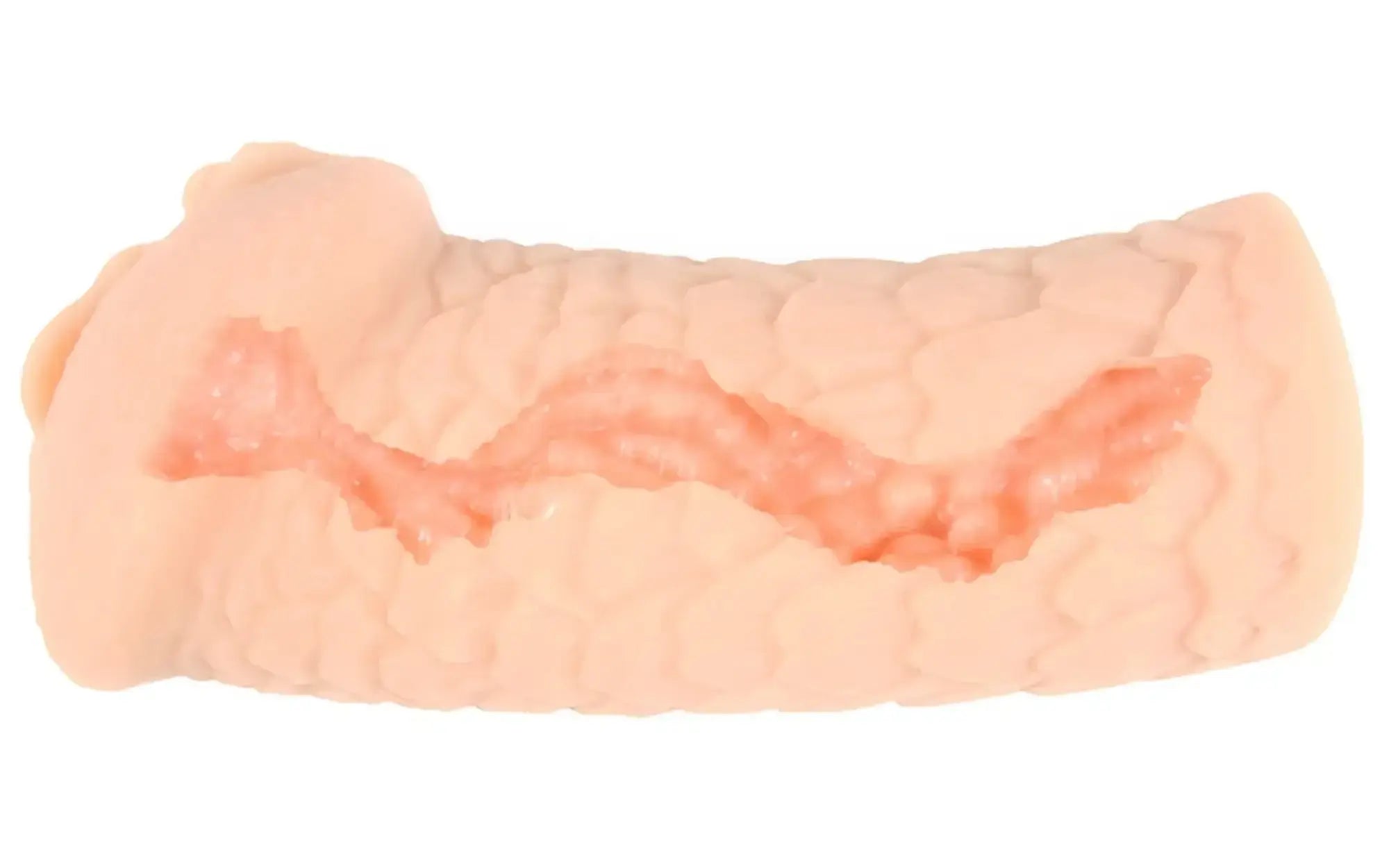 Pink silicone kokos masturbator elegance 3 with textured scale-like surface and central ridge for enhanced stimulation