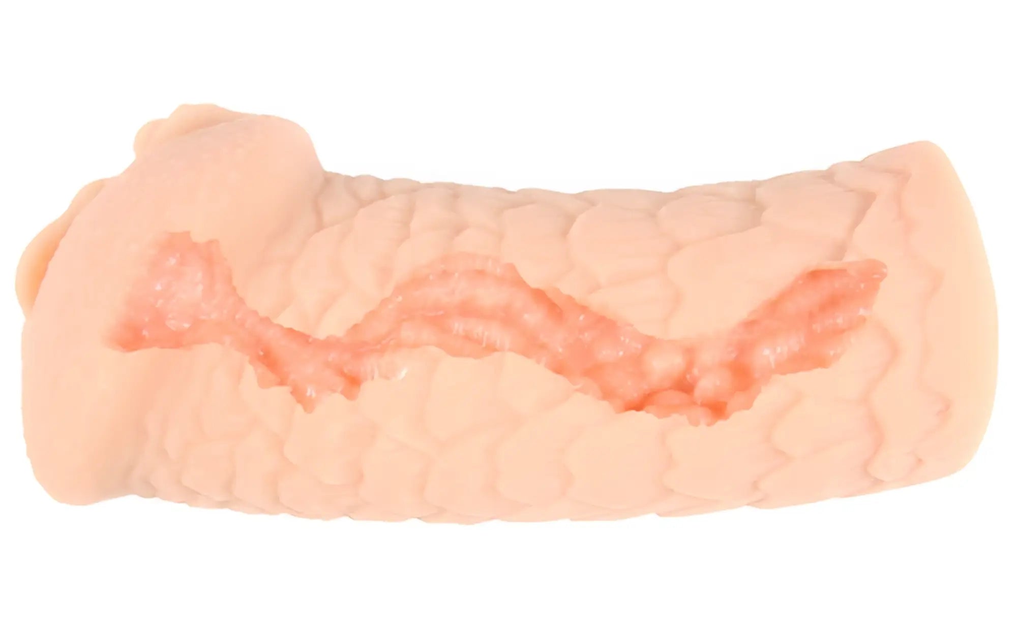 Pink silicone kokos masturbator elegance 3 with textured scale-like surface and central ridge for enhanced stimulation
