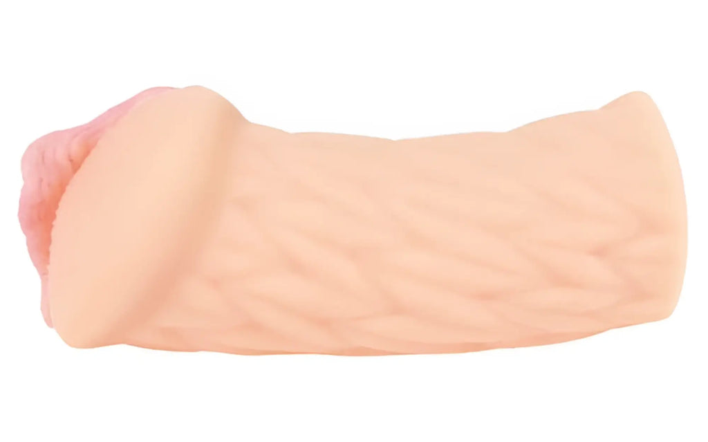 Pink silicone phallus shaped toy with textured surface from kokos masturbator elegance 5 product line