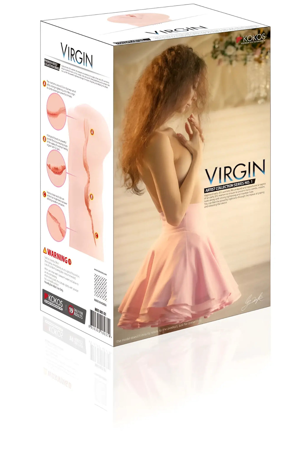 Pink silicone kokos masturbator virgin adult toy in branded box from virgin artist collection series no
