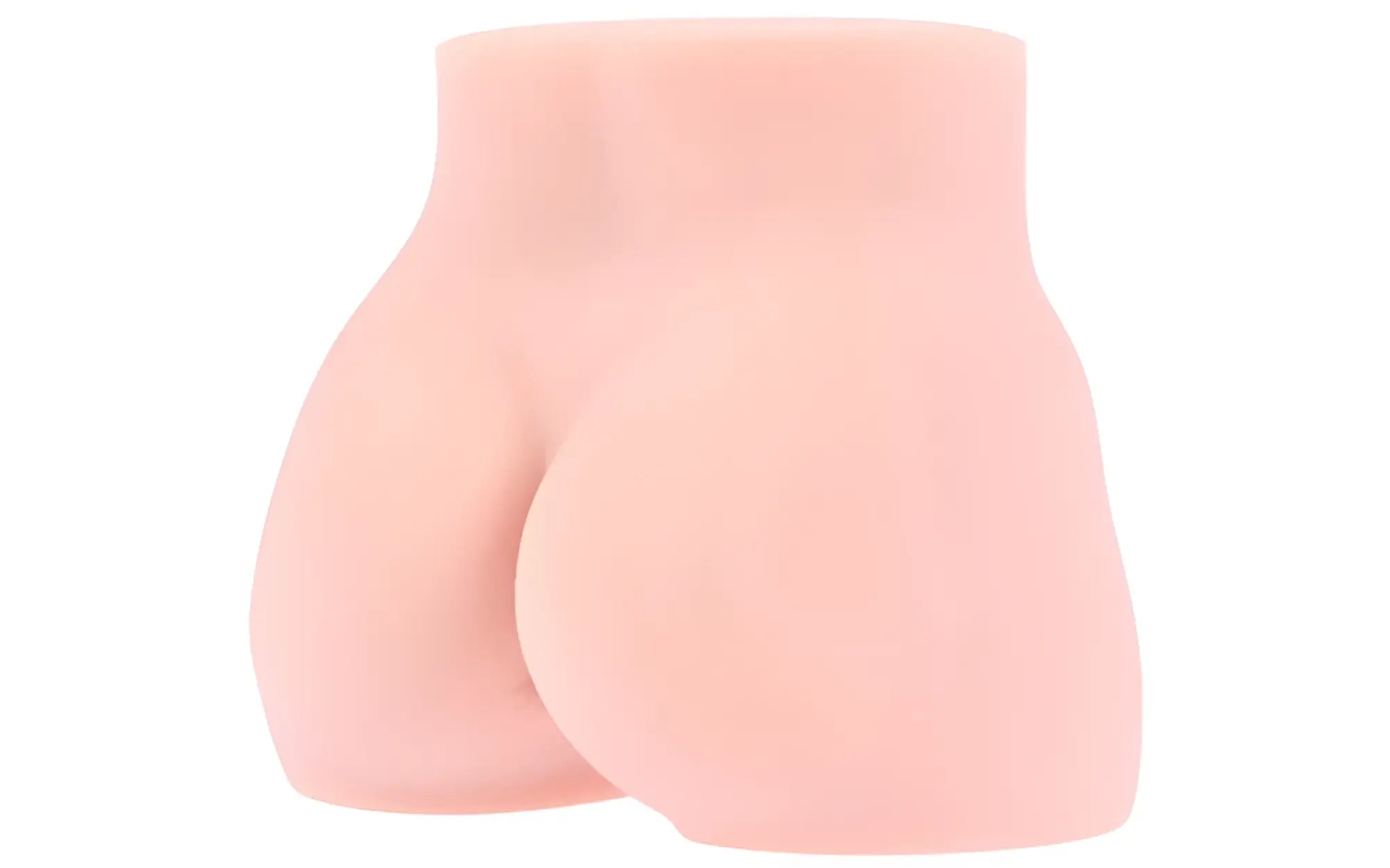 Pink silicone butt-shaped anal toy kokos mini hip cleo shown from the back side for intimate use