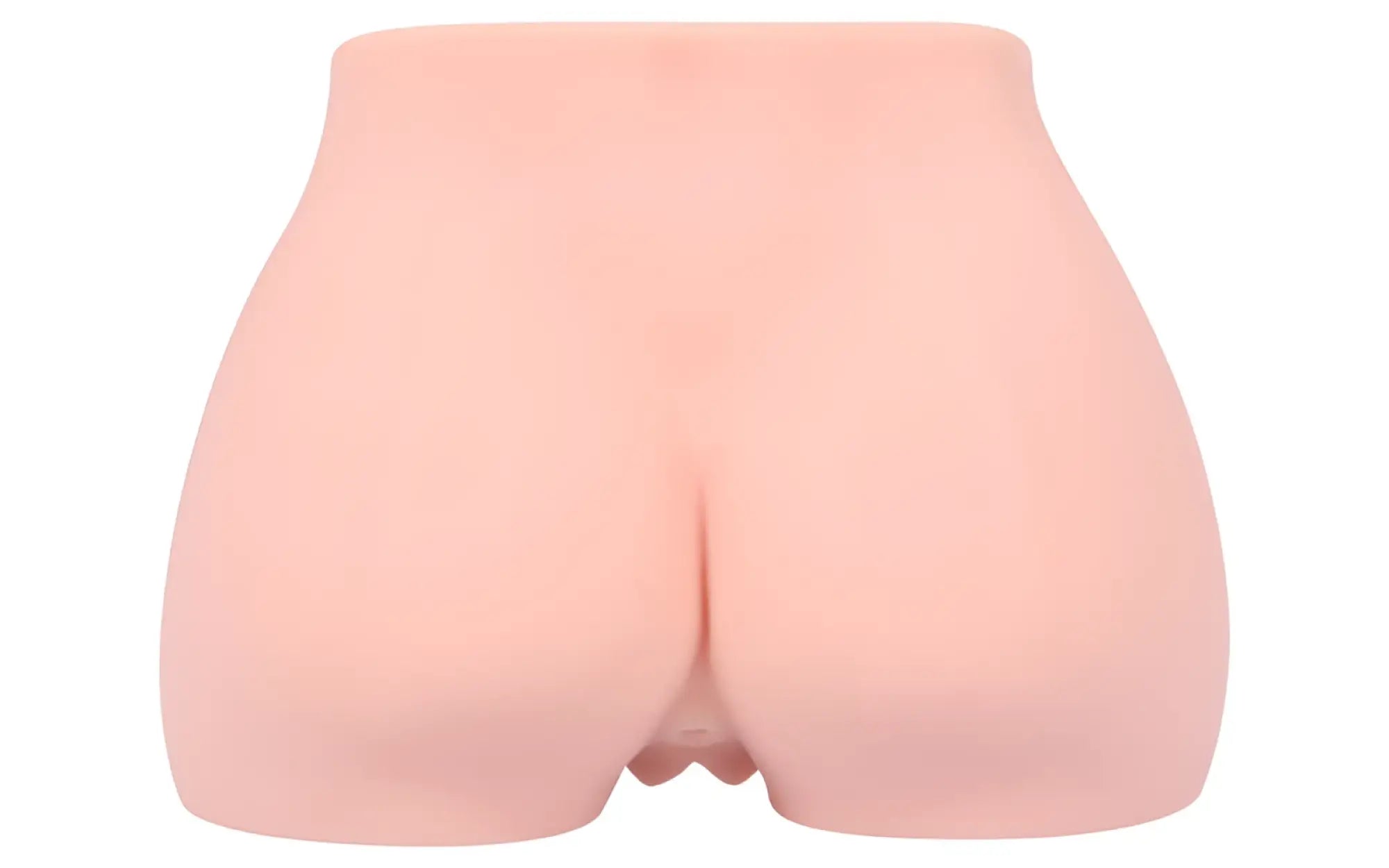 Pink silicone butt plug kokos real hip cherry with smooth realistic texture and rounded contours front side view