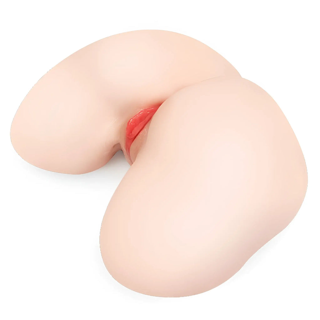 Beige silicone anal plug with red internal detail from kokos vanilla onahole edn 4 butt 1:1 vaginal and anal torso