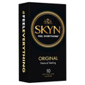 Black rectangular box of LifeStyles SKYN original condoms 10 pc with gold lettering and circular brand logo